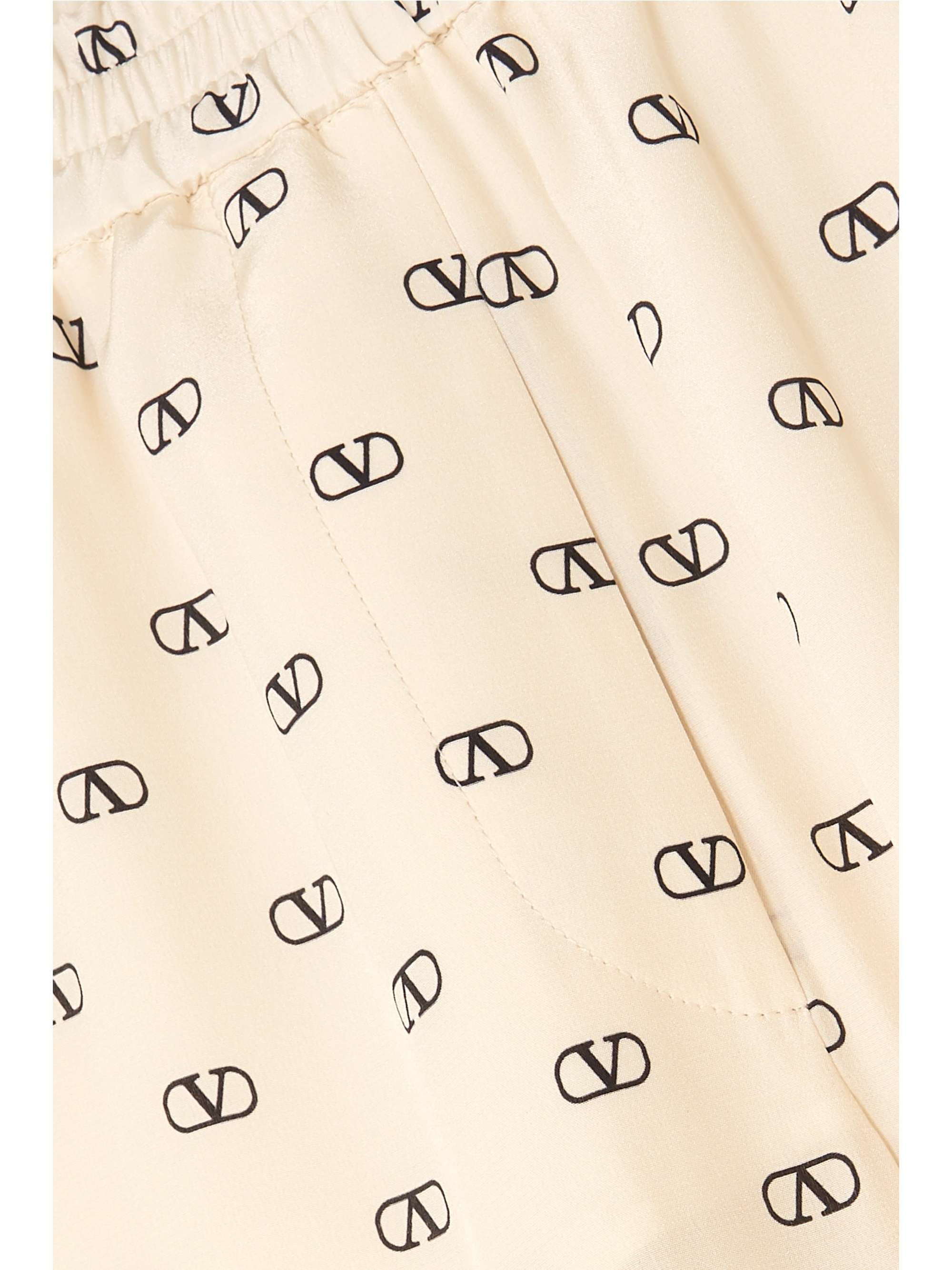 VALENTINO GARAVANI Piped printed silk crepe de chine pants