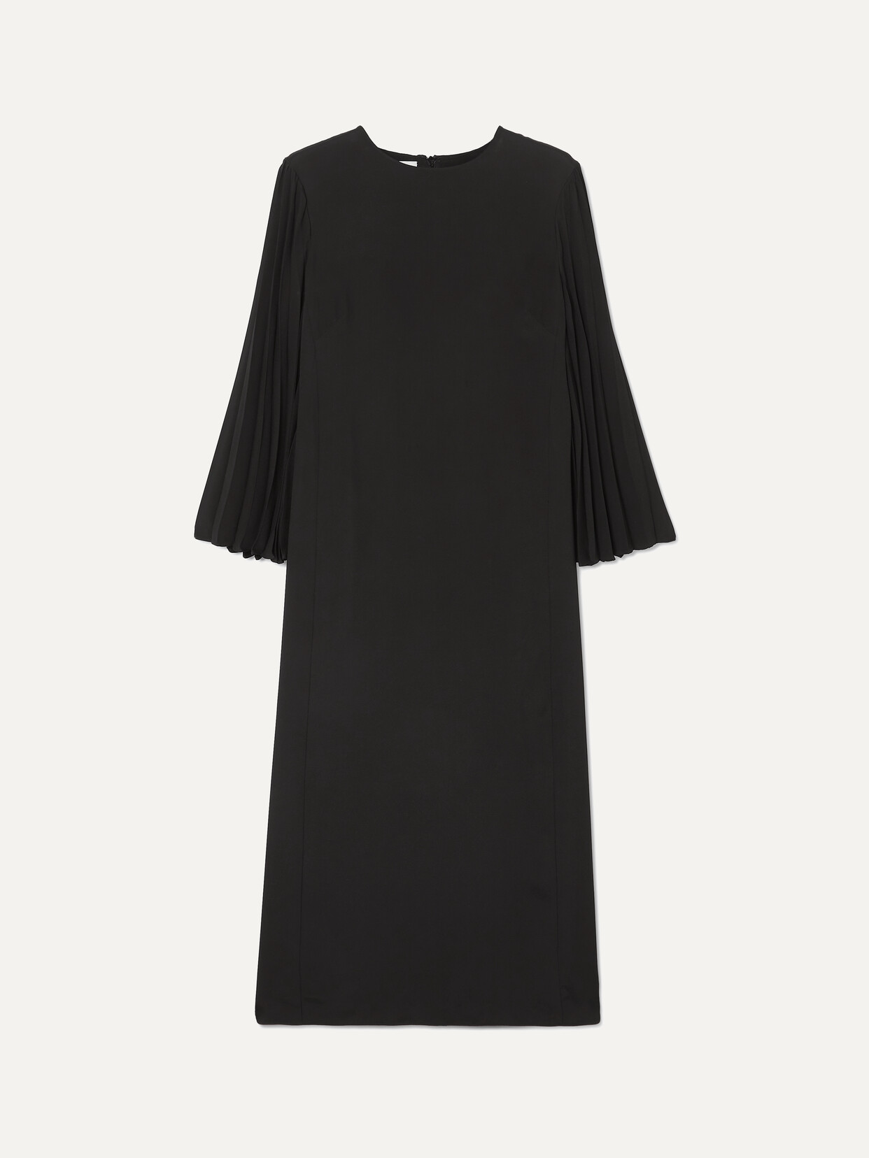 Valentino Pleated Cady Midi Dress In Black