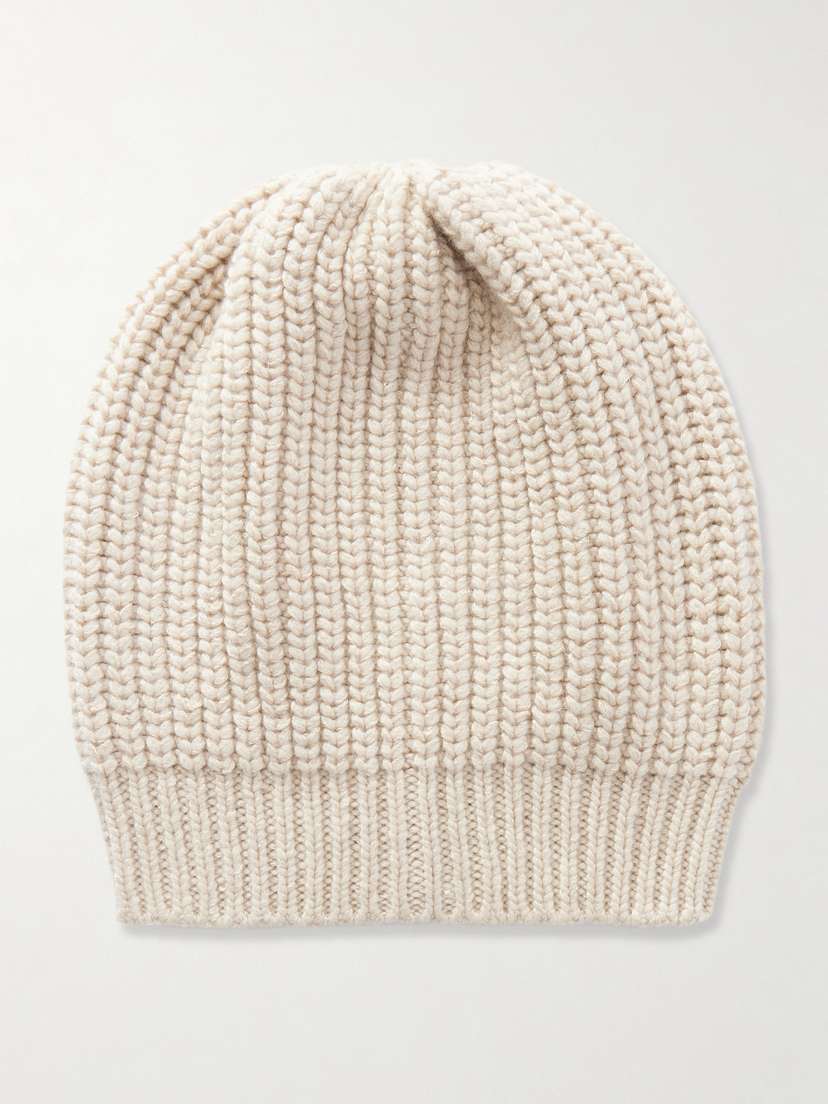Brunello Cucinelli Sequin-embellished Ribbed Cashmere And Silk-blend Beanie