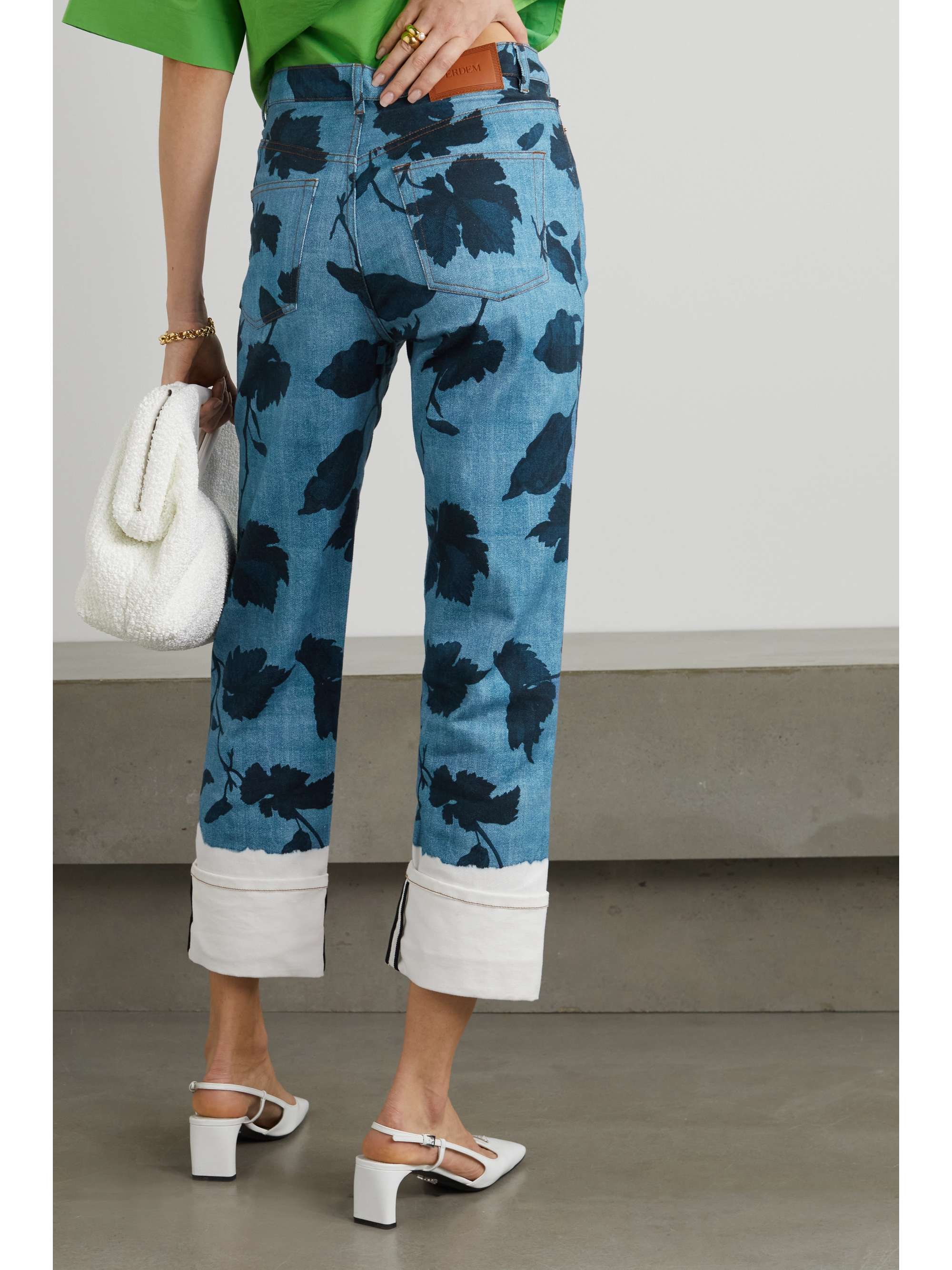 ERDEM Nathaniel printed high-rise straight-leg jeans