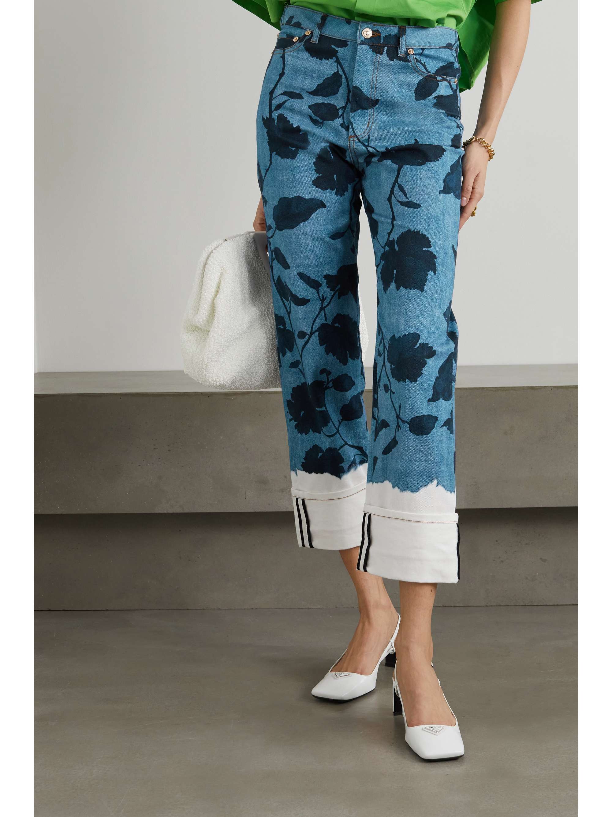 ERDEM Nathaniel printed high-rise straight-leg jeans