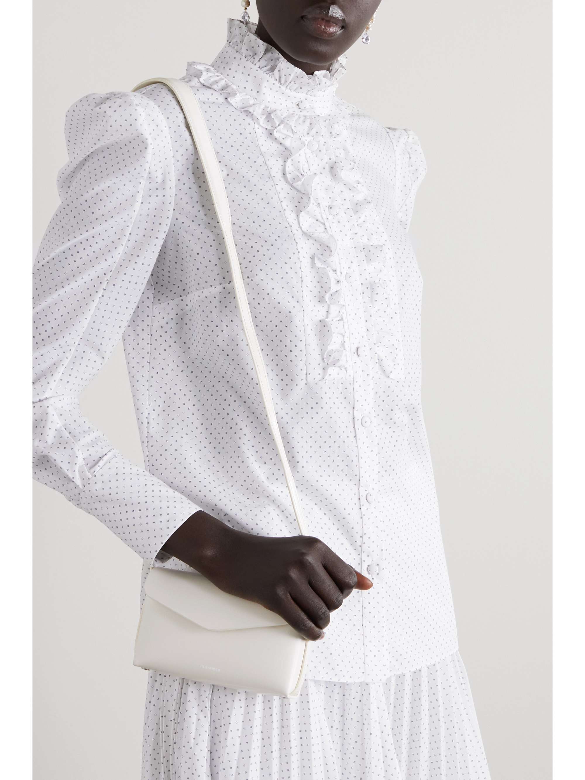 ERDEM Constance ruffled printed poplin blouse | NET-A-PORTER