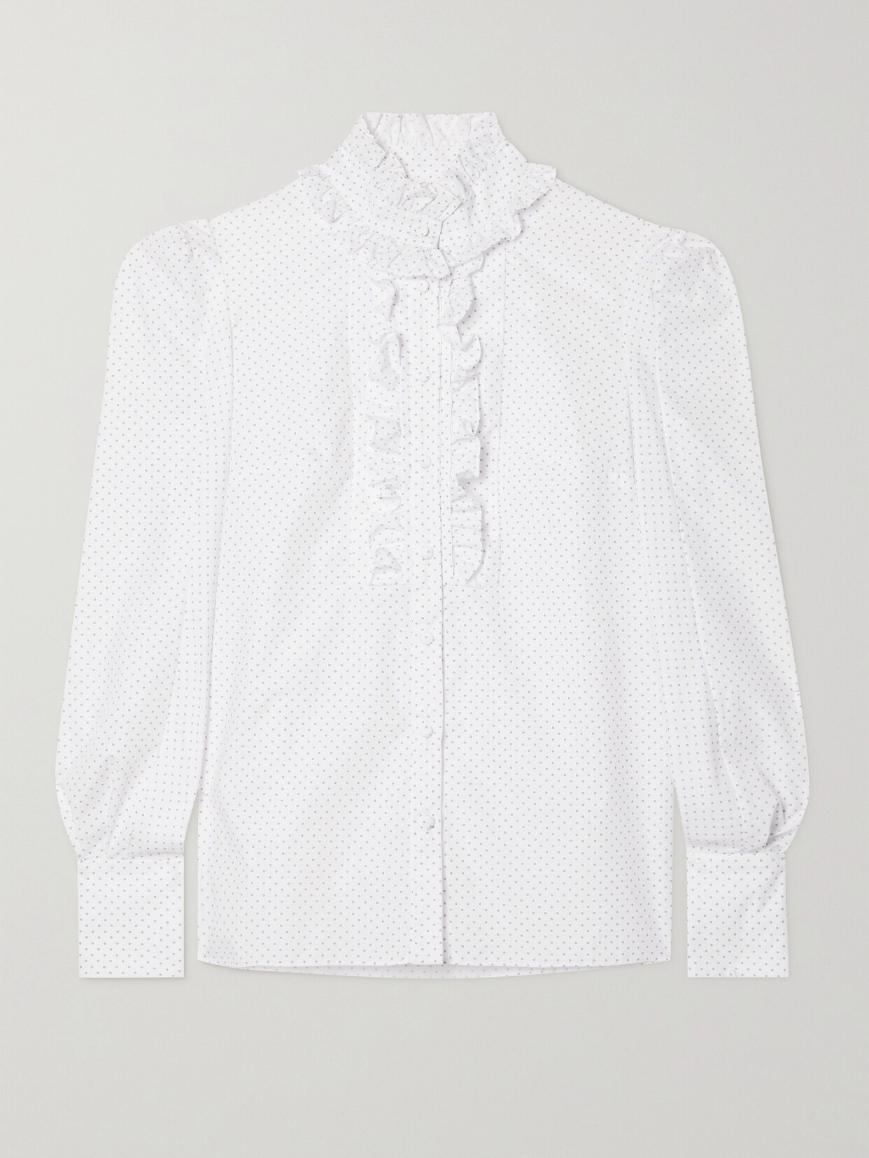 Erdem Constance Ruffled Printed Poplin Blouse - White