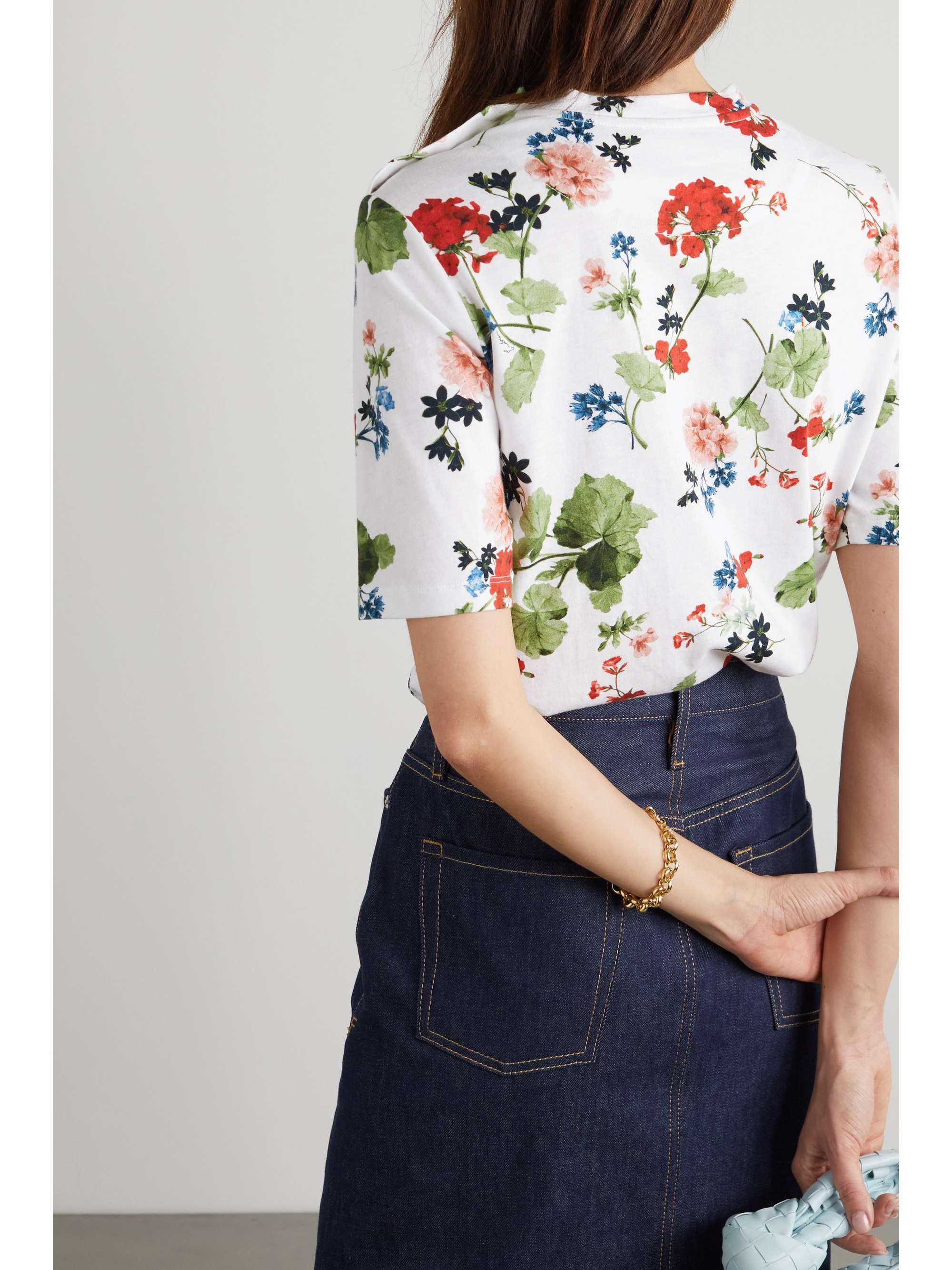 ERDEM Sofia flora-print cotton-jersey top