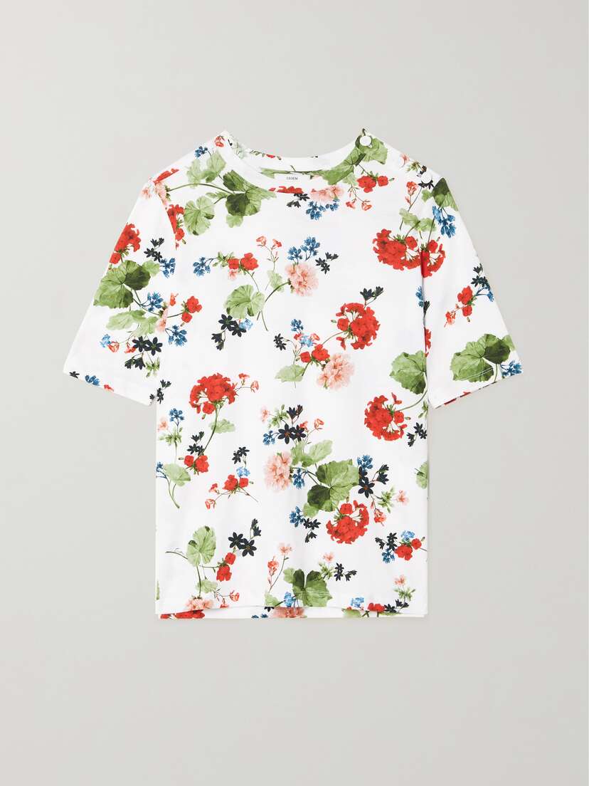 Erdem Sofia Flora-print Cotton-jersey Top - x large