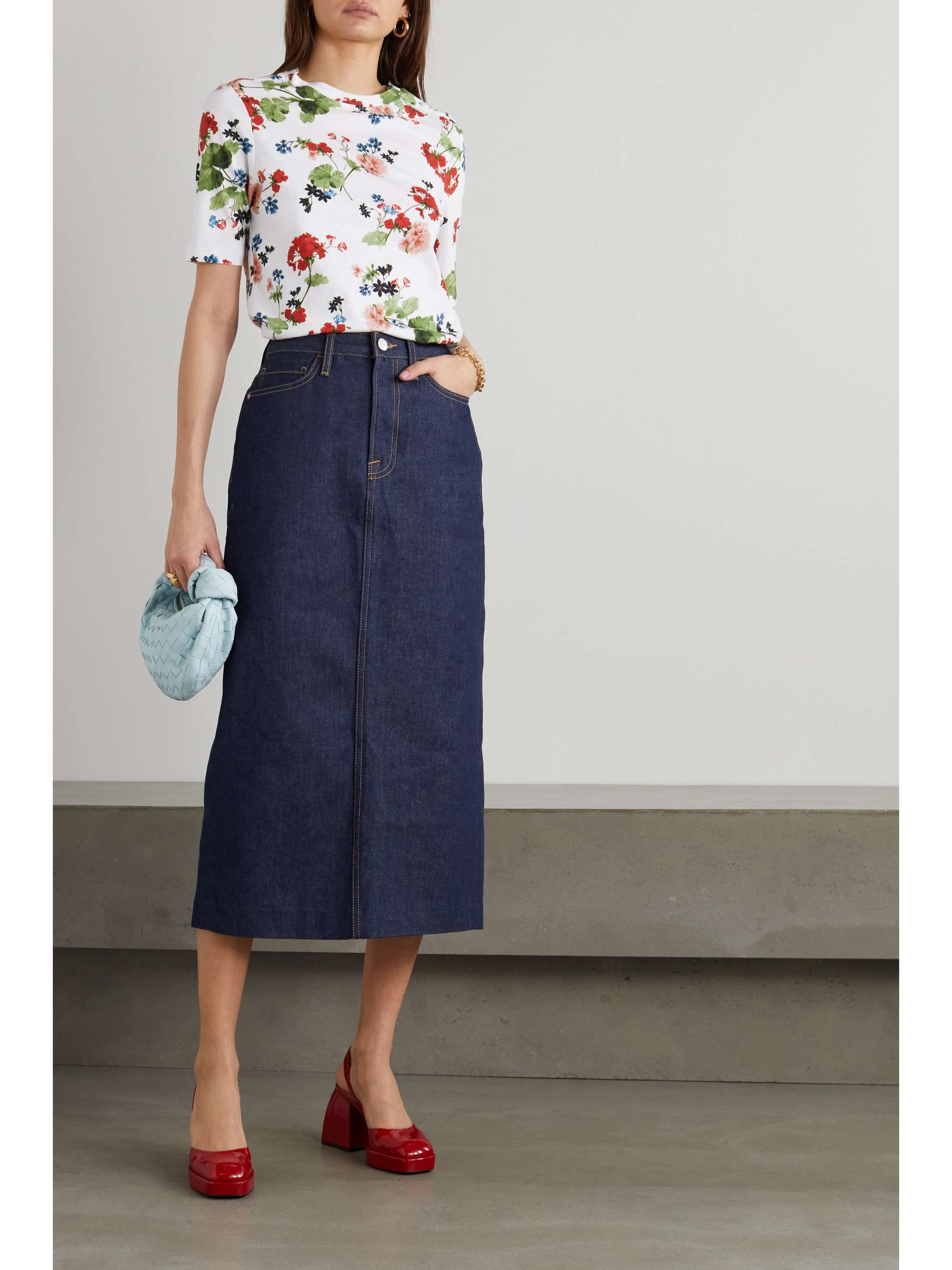 ERDEM Sofia flora-print cotton-jersey top
