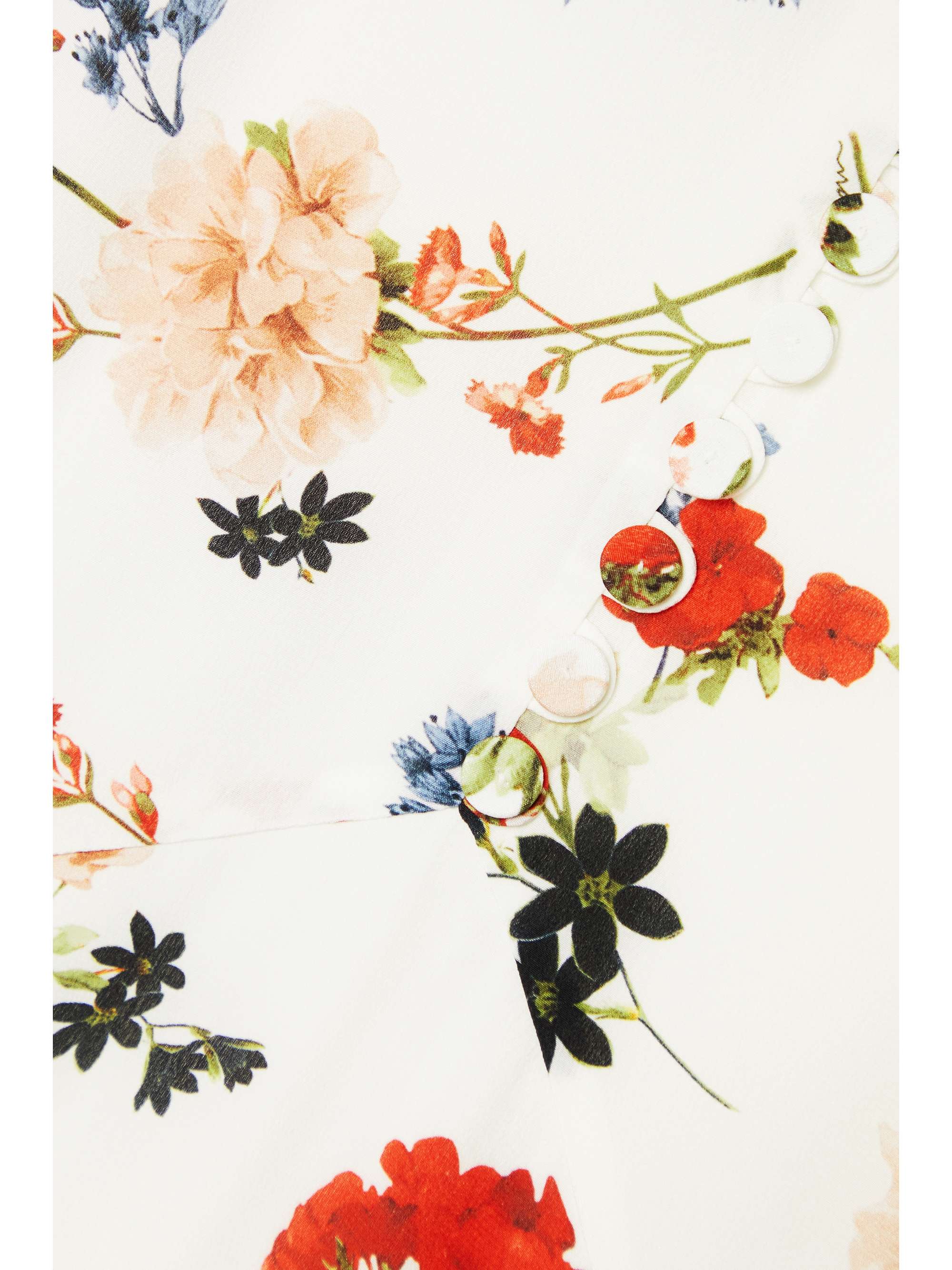 ERDEM Leigh 花卉印花真丝双绉中长连衣裙