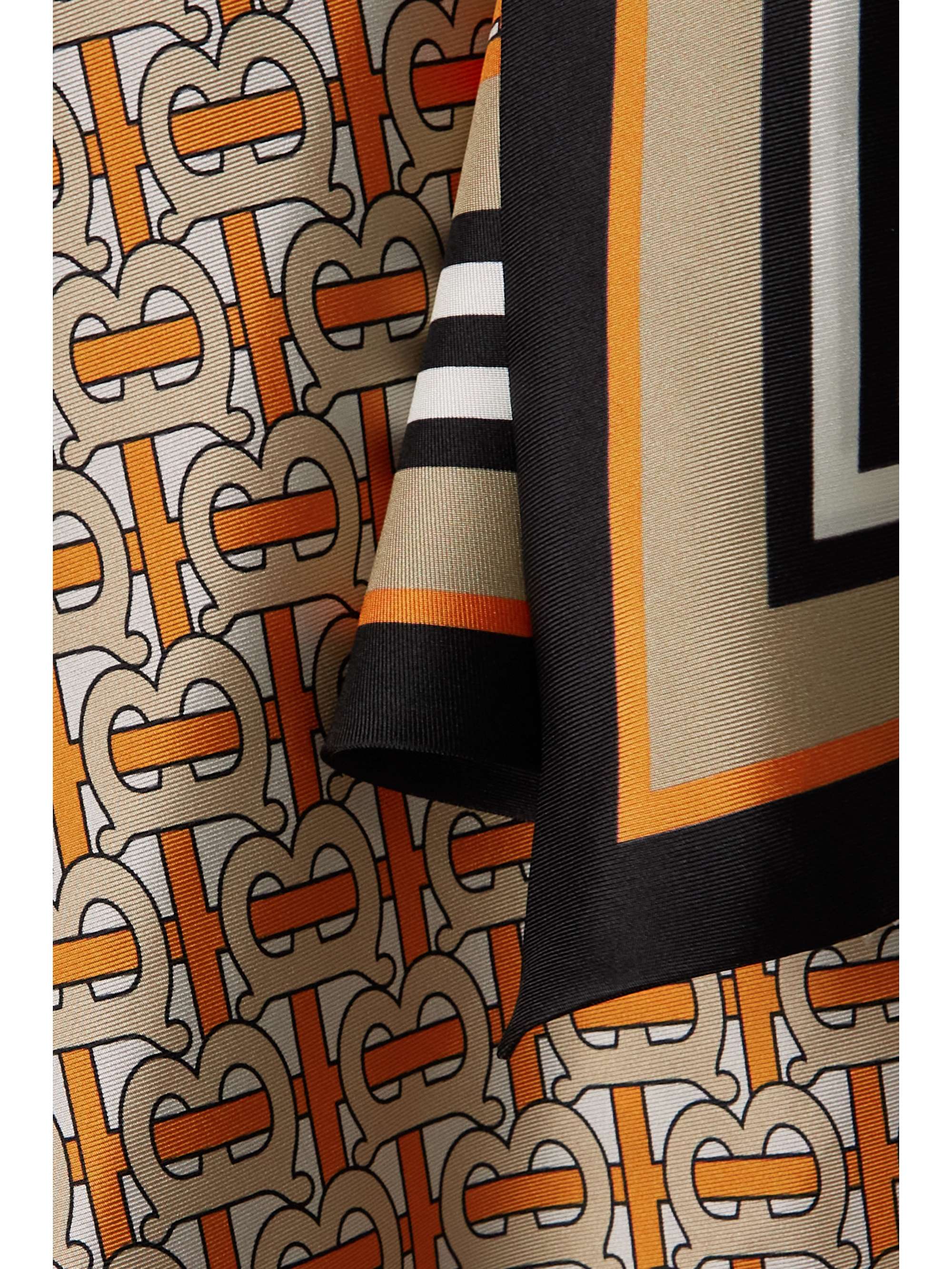 BURBERRY Reversible printed silktwill scarf NETAPORTER