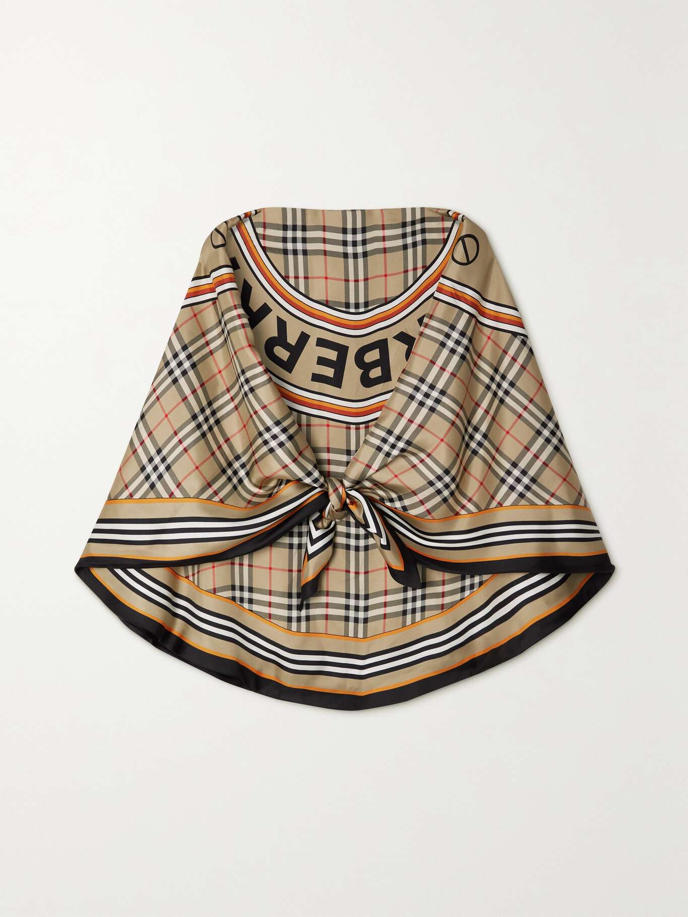 BURBERRY Reversible printed silktwill scarf NETAPORTER