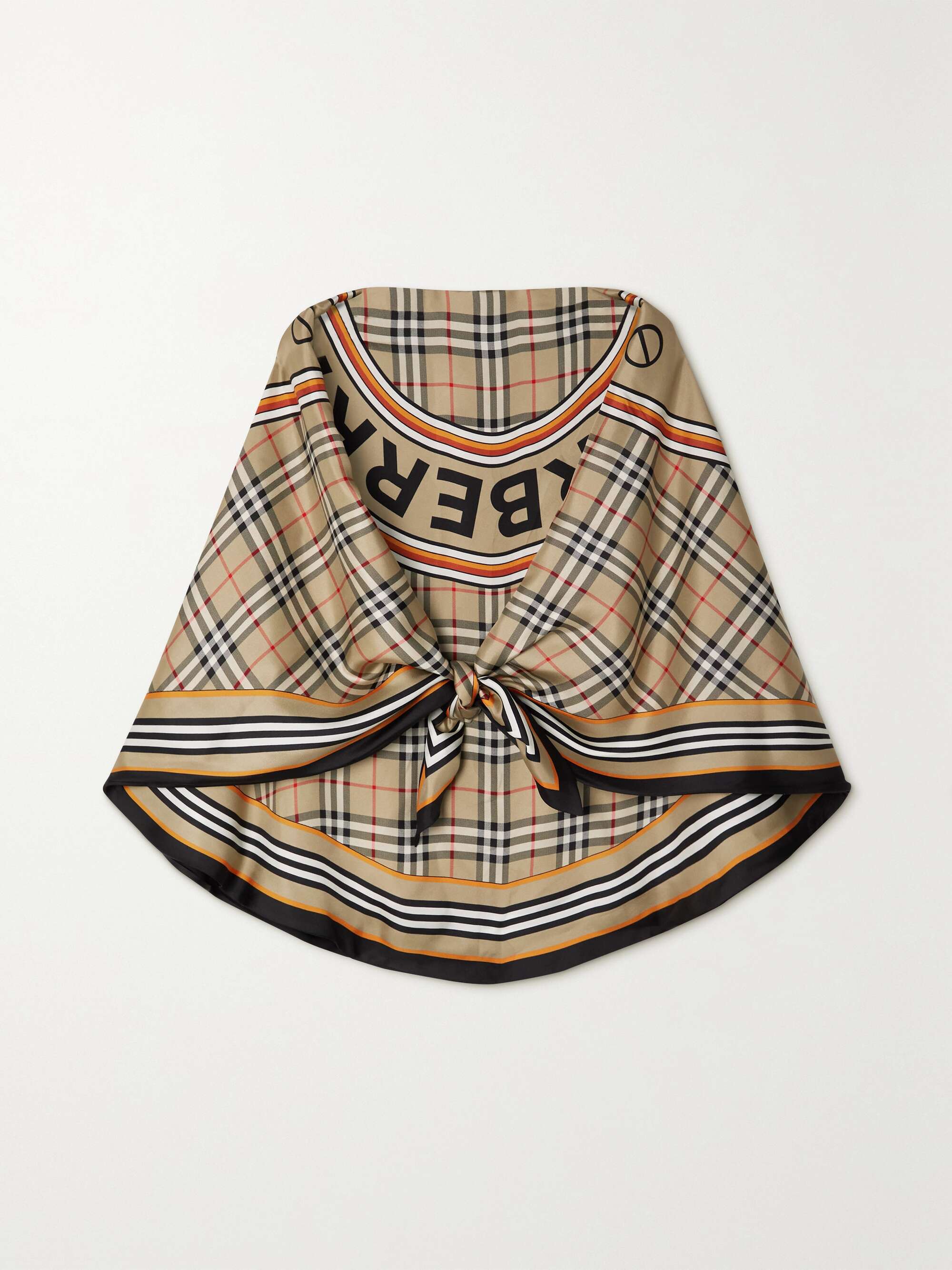 Burberry Triple Check Monogram Silk Scarf