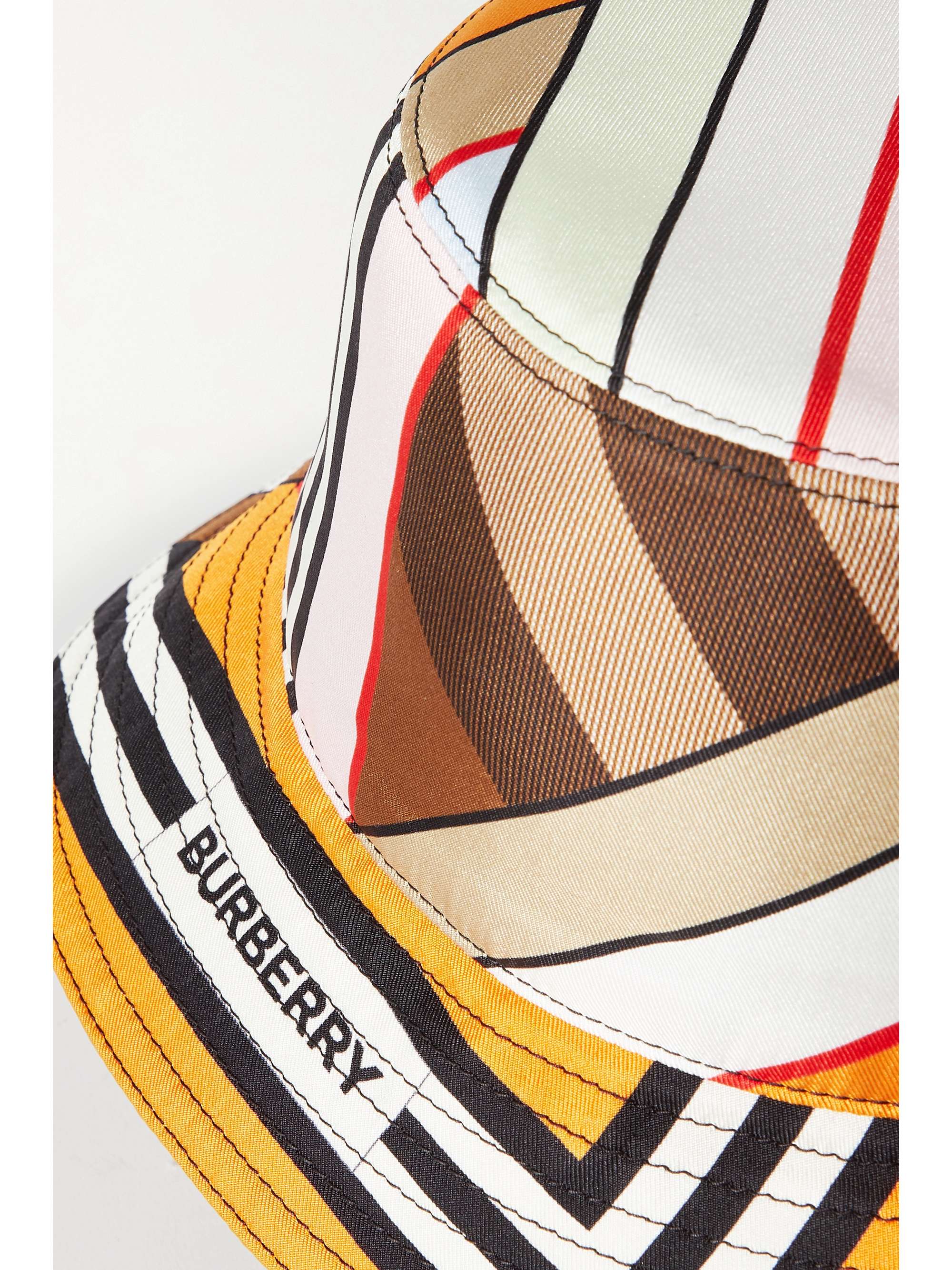 BURBERRY Striped mulberry silk-twill bucket hat