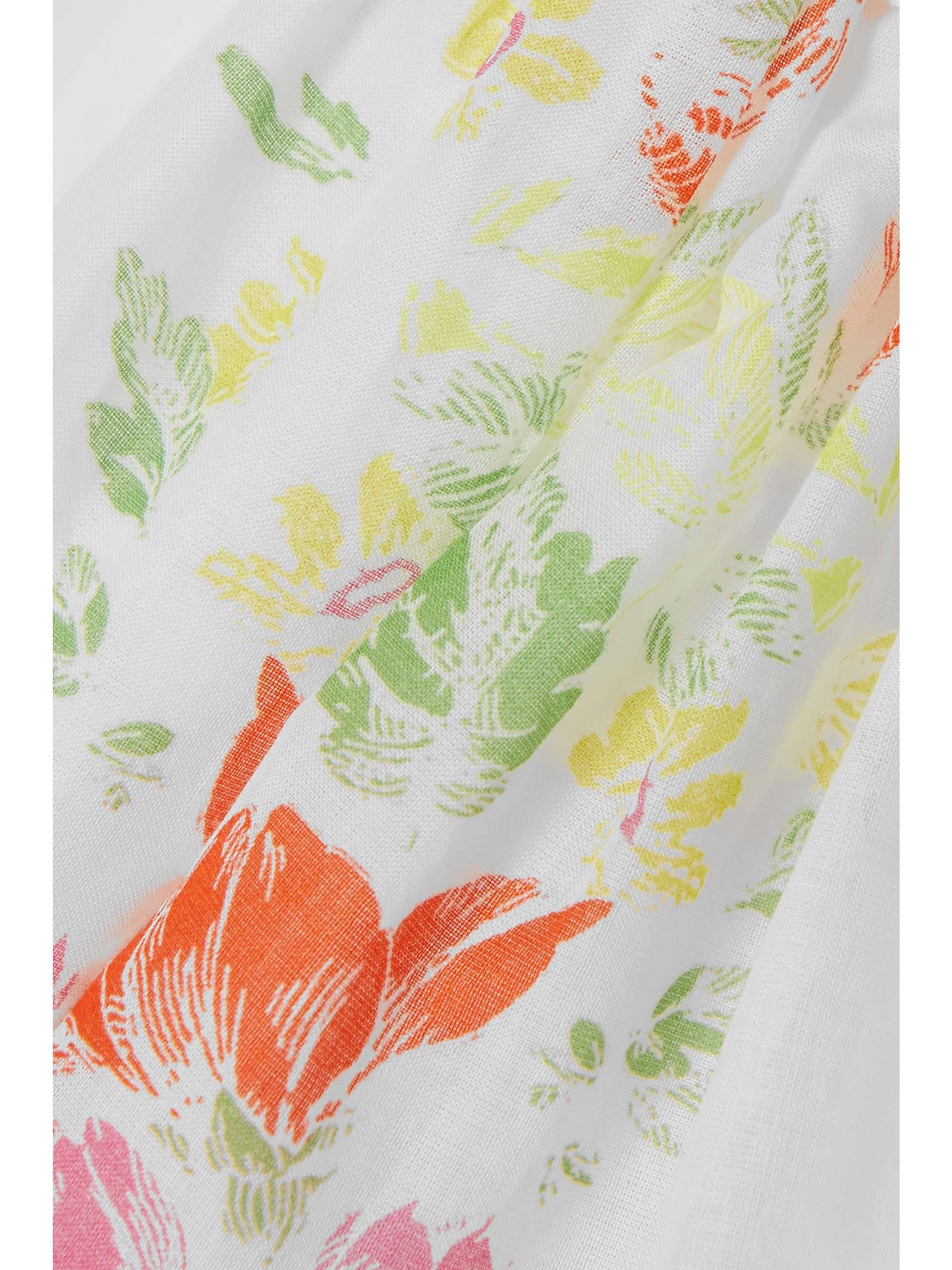 CHARO RUIZ Yane crochet-trimmed floral-print cotton-blend voile mini skirt