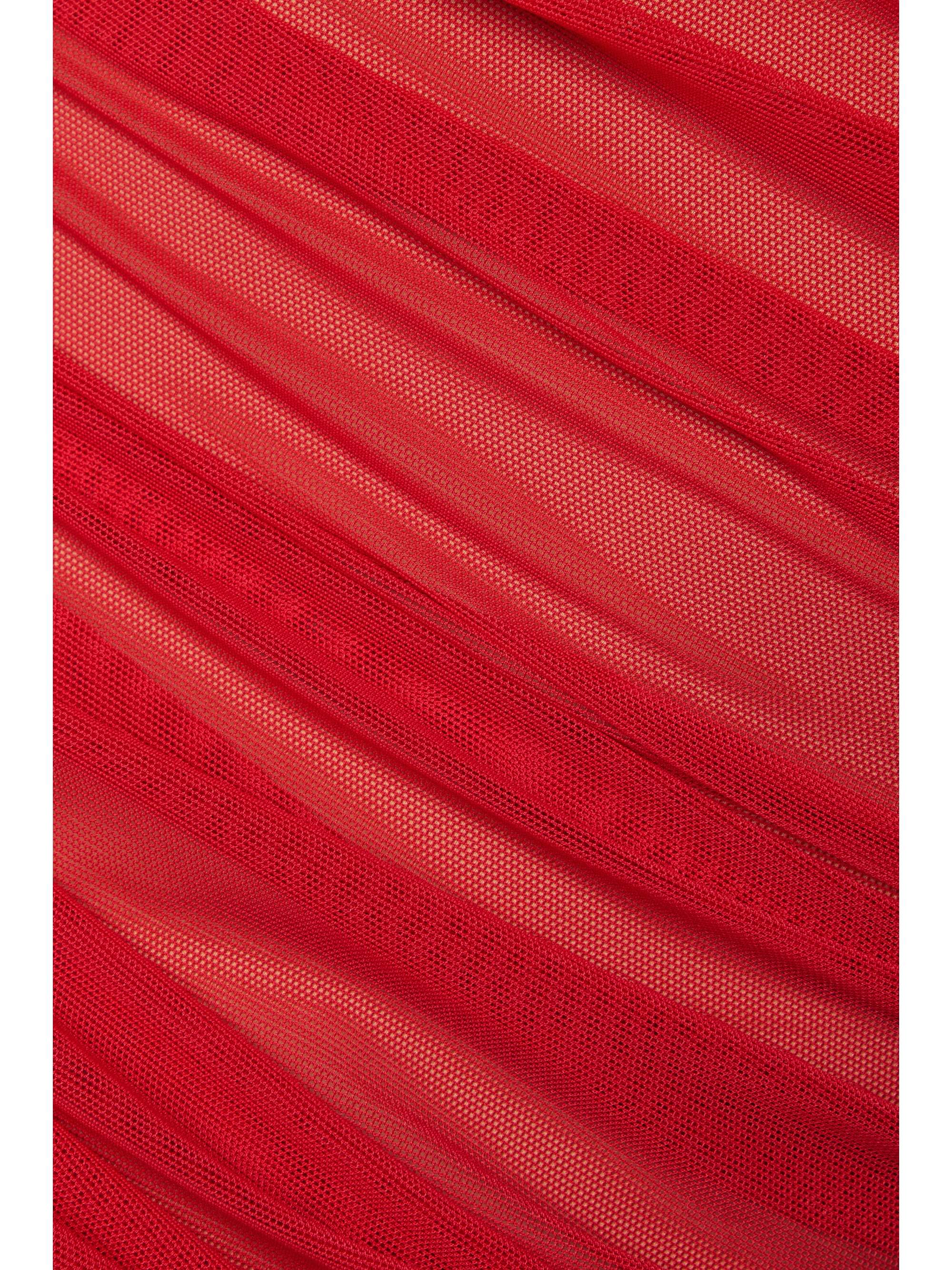 NORMA KAMALI Walter Mio strapless ruched neon stretch-tulle swimsuit