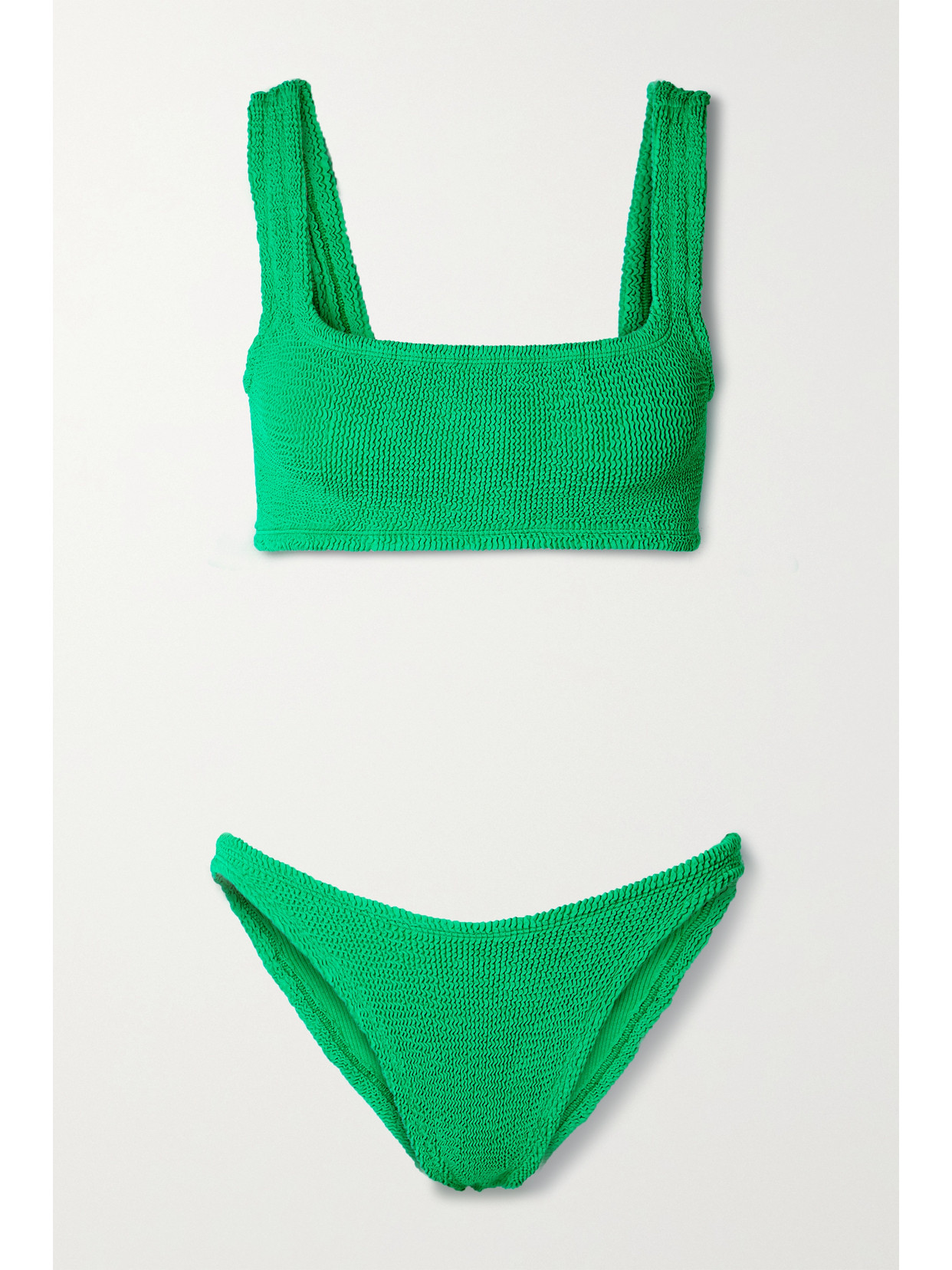 Hunza G 'xandra' Green Bikini With Fixed Straps In Green