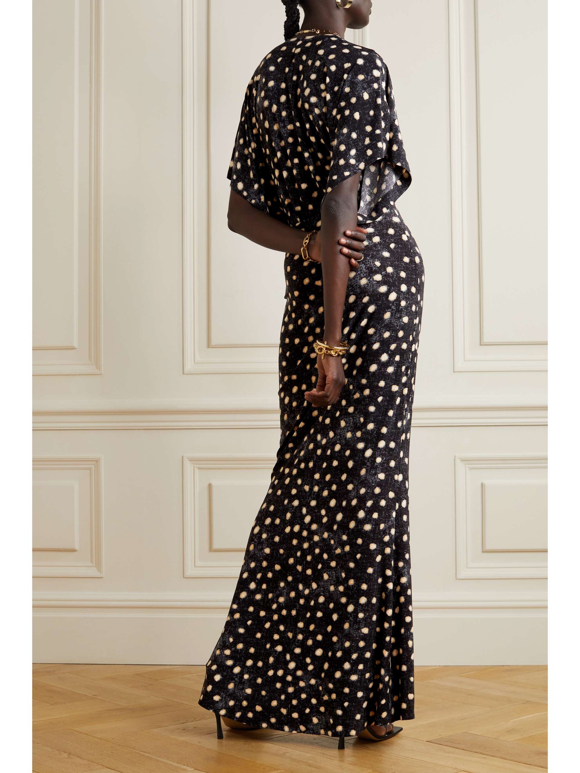 NORMA KAMALI Obie printed stretch-jersey maxi dress