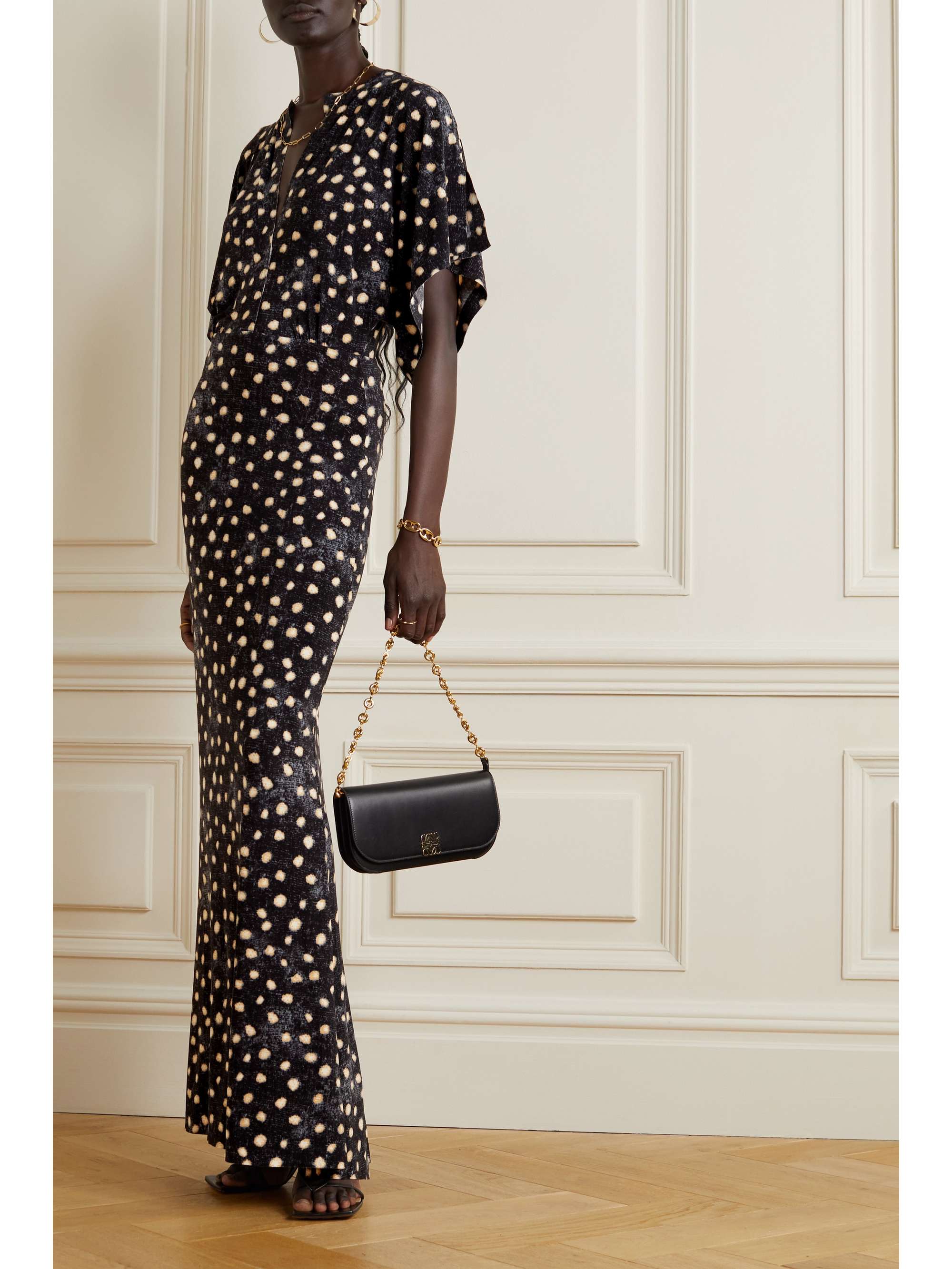 NORMA KAMALI Obie printed stretch-jersey maxi dress