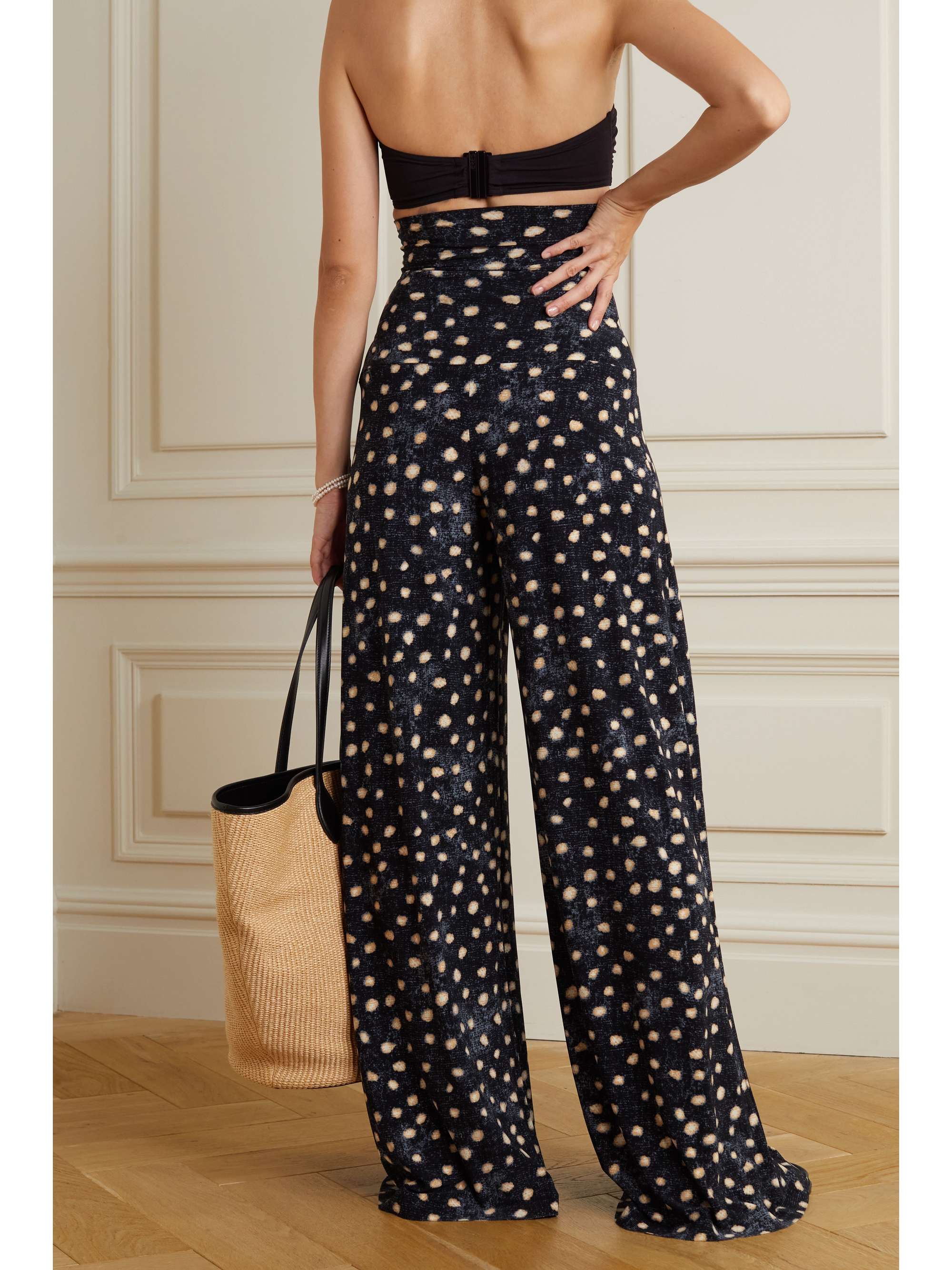 polka dot stretch pants