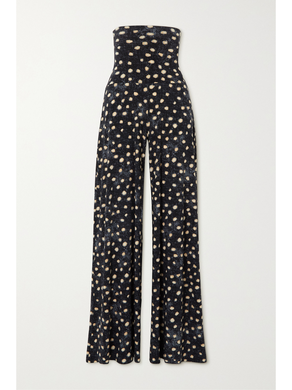 NORMA KAMALI ELEPHANT POLKA-DOT STRETCH-JERSEY WIDE-LEG trousers