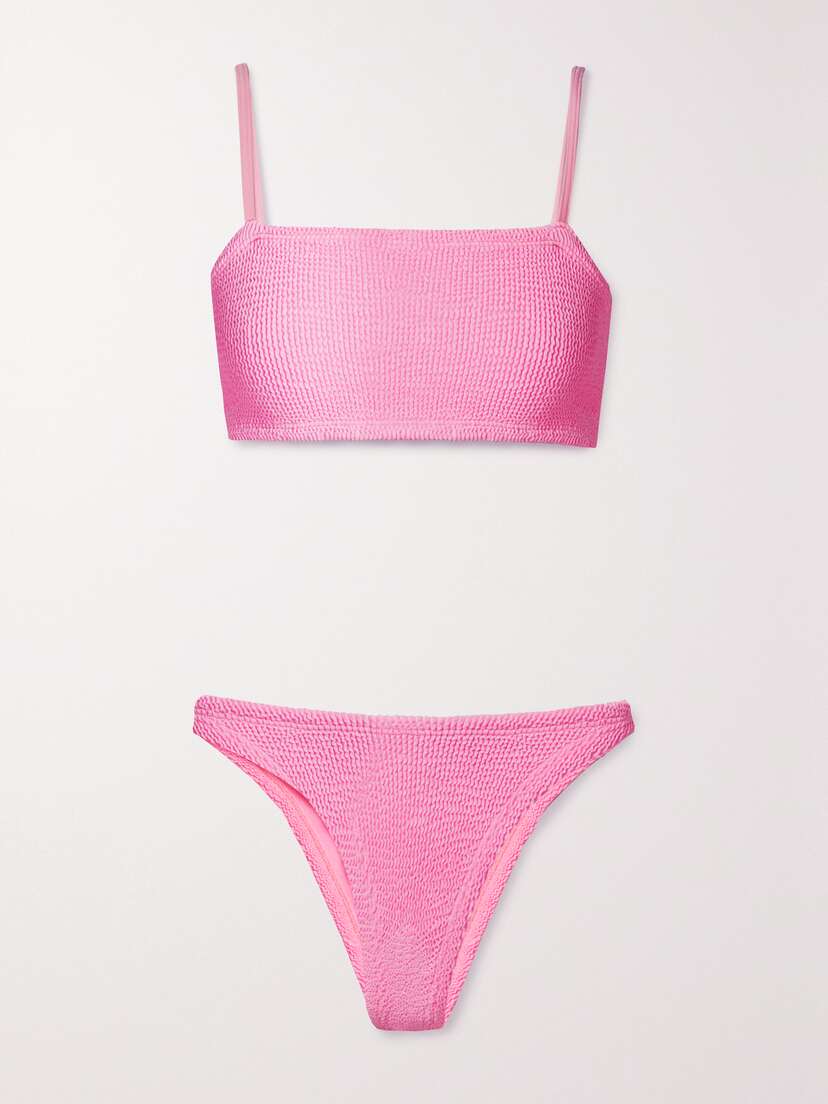 Hunza G + Net Sustain Gigi Seersucker Bikini -  - One size