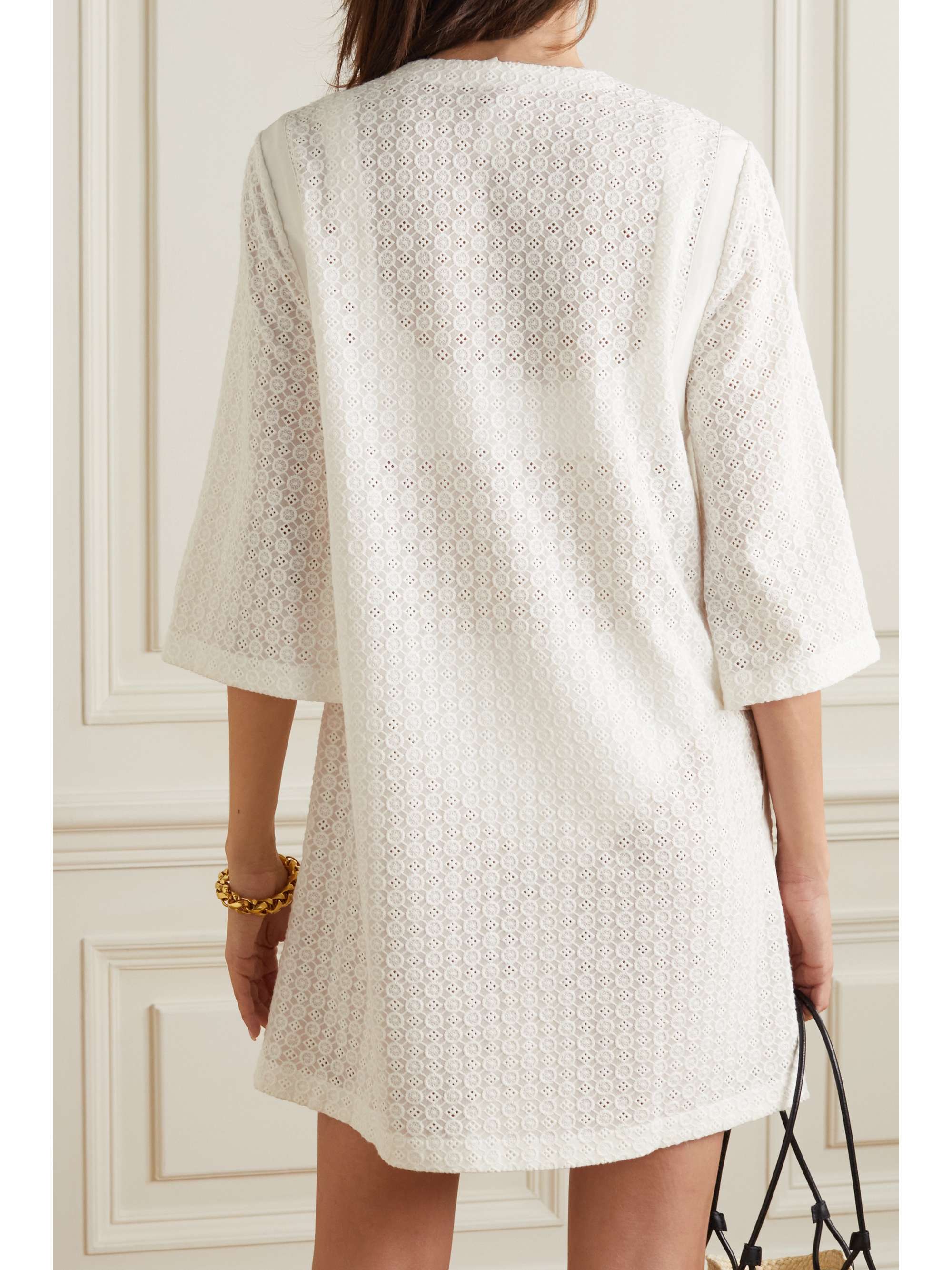ERES Brigitte Sorbet broderie anglaise silk crepe de chine mini dress