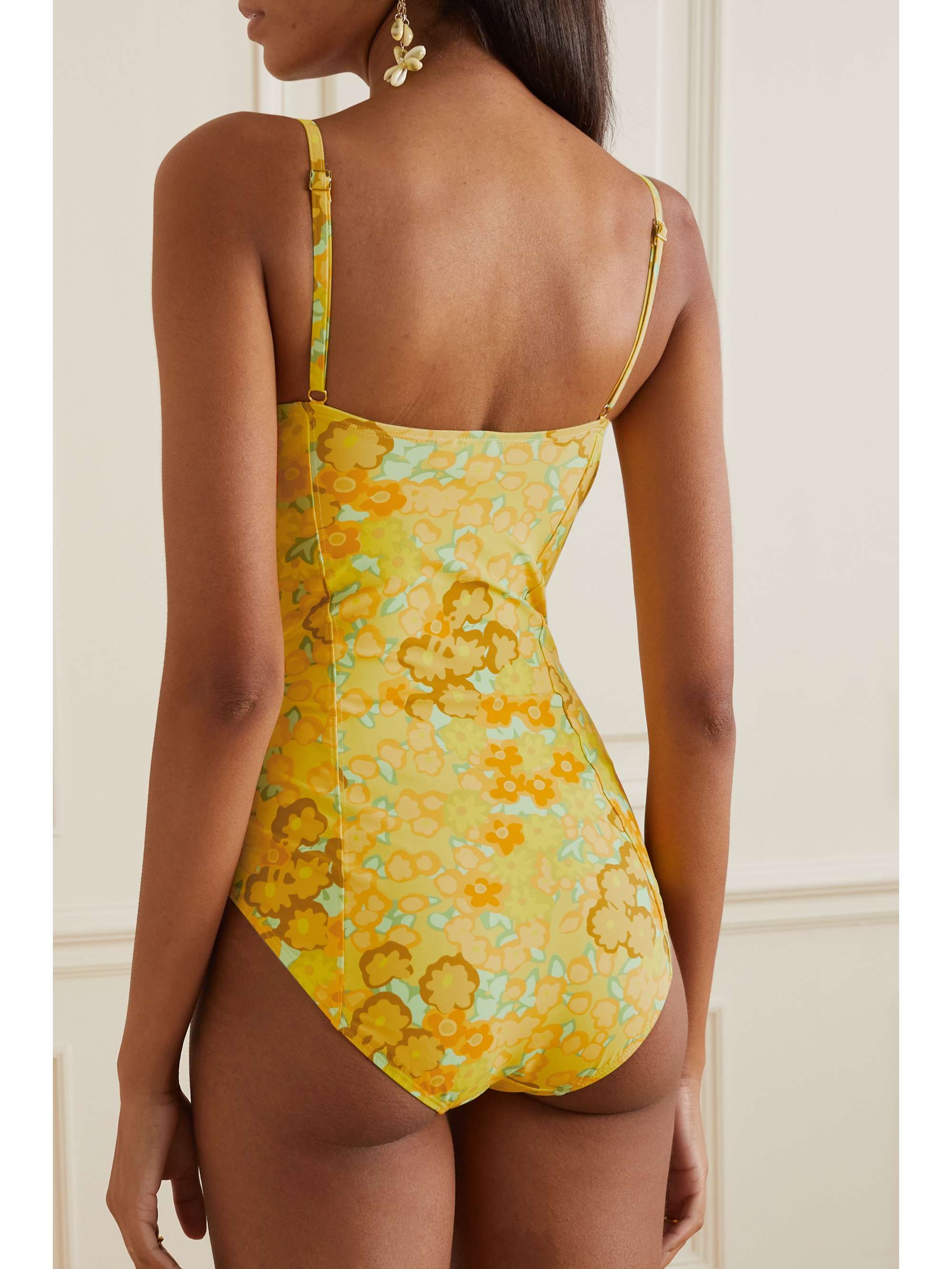 TORY BURCH Floral-print underwired swimsuit