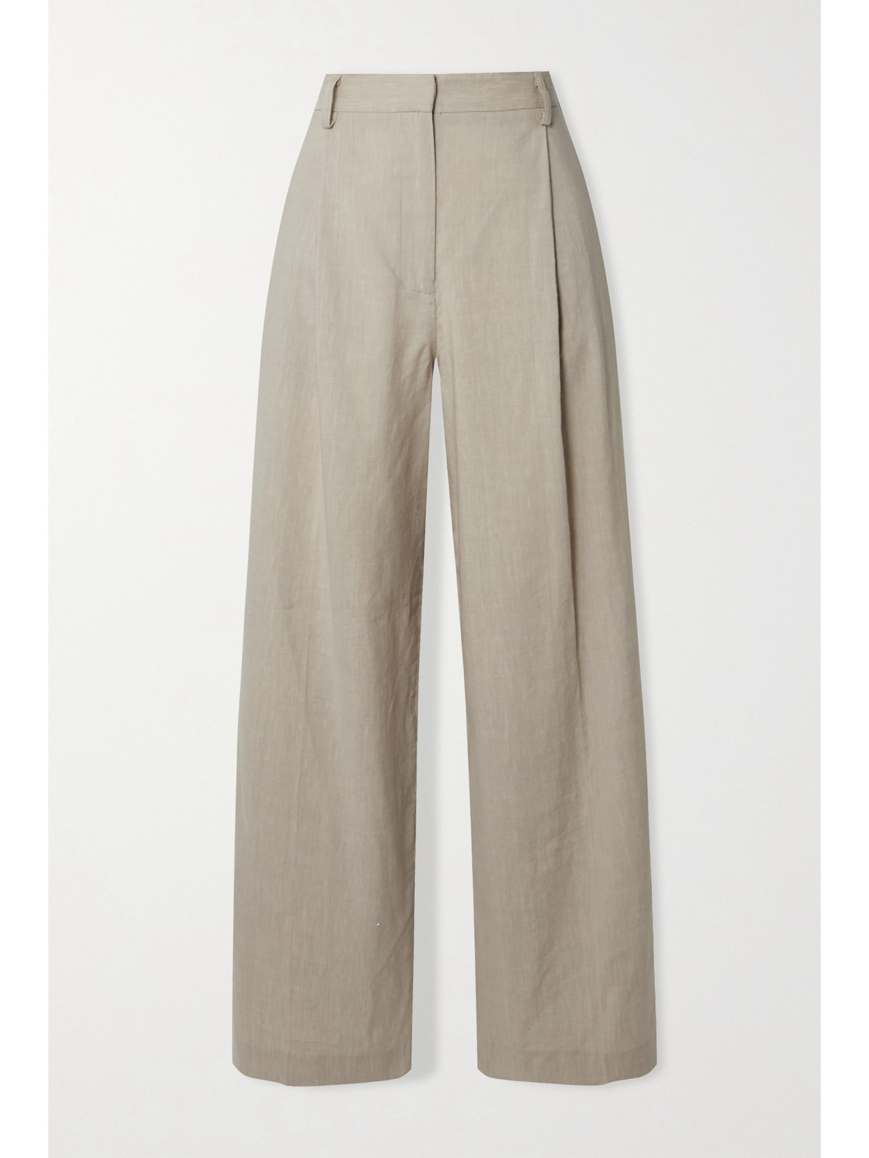Matteau + Net Sustain Pleated Linen-blend Wide-leg Pants In Neutrals