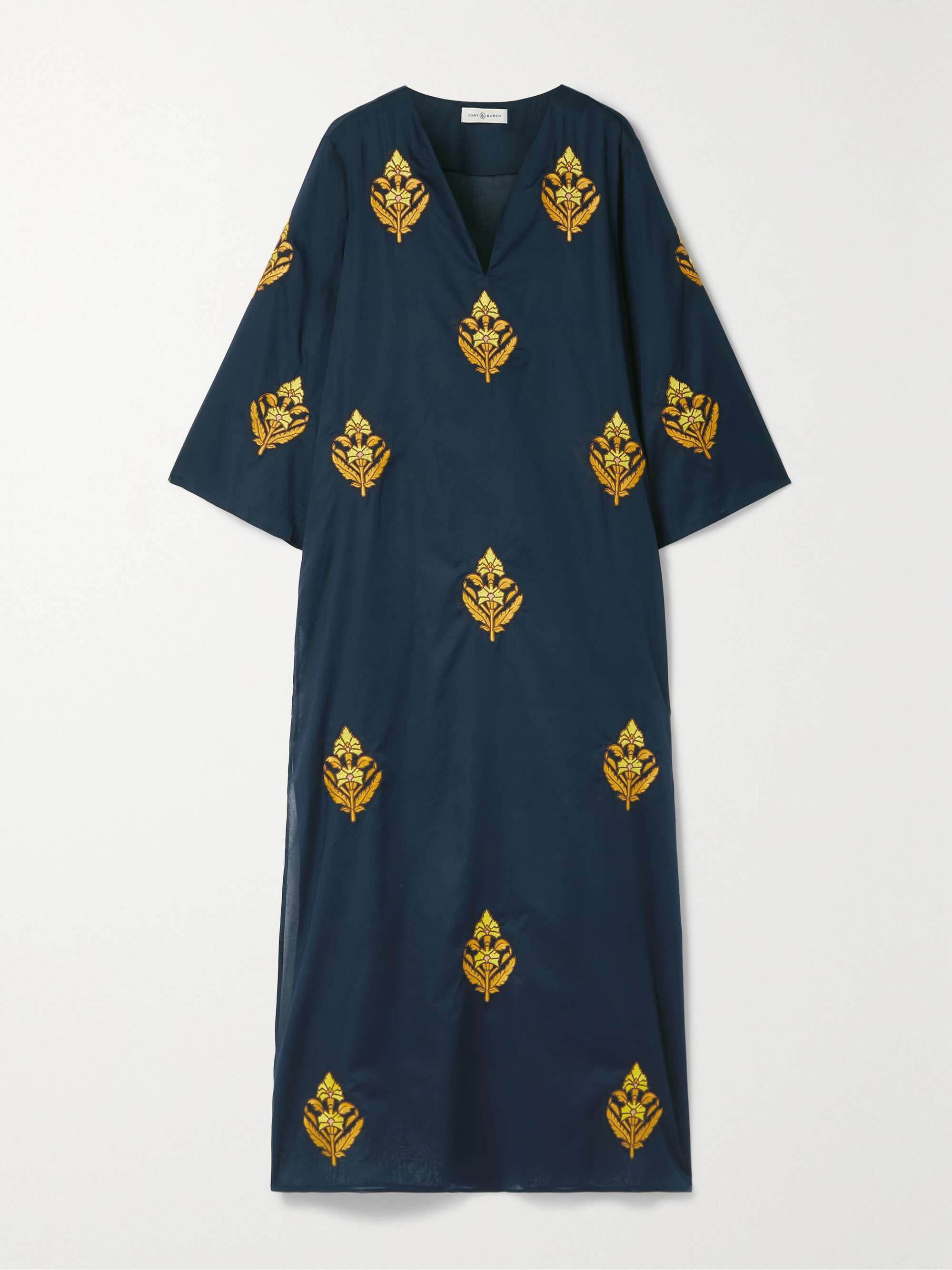 TORY BURCH Embroidered cotton-voile kaftan | NET-A-PORTER