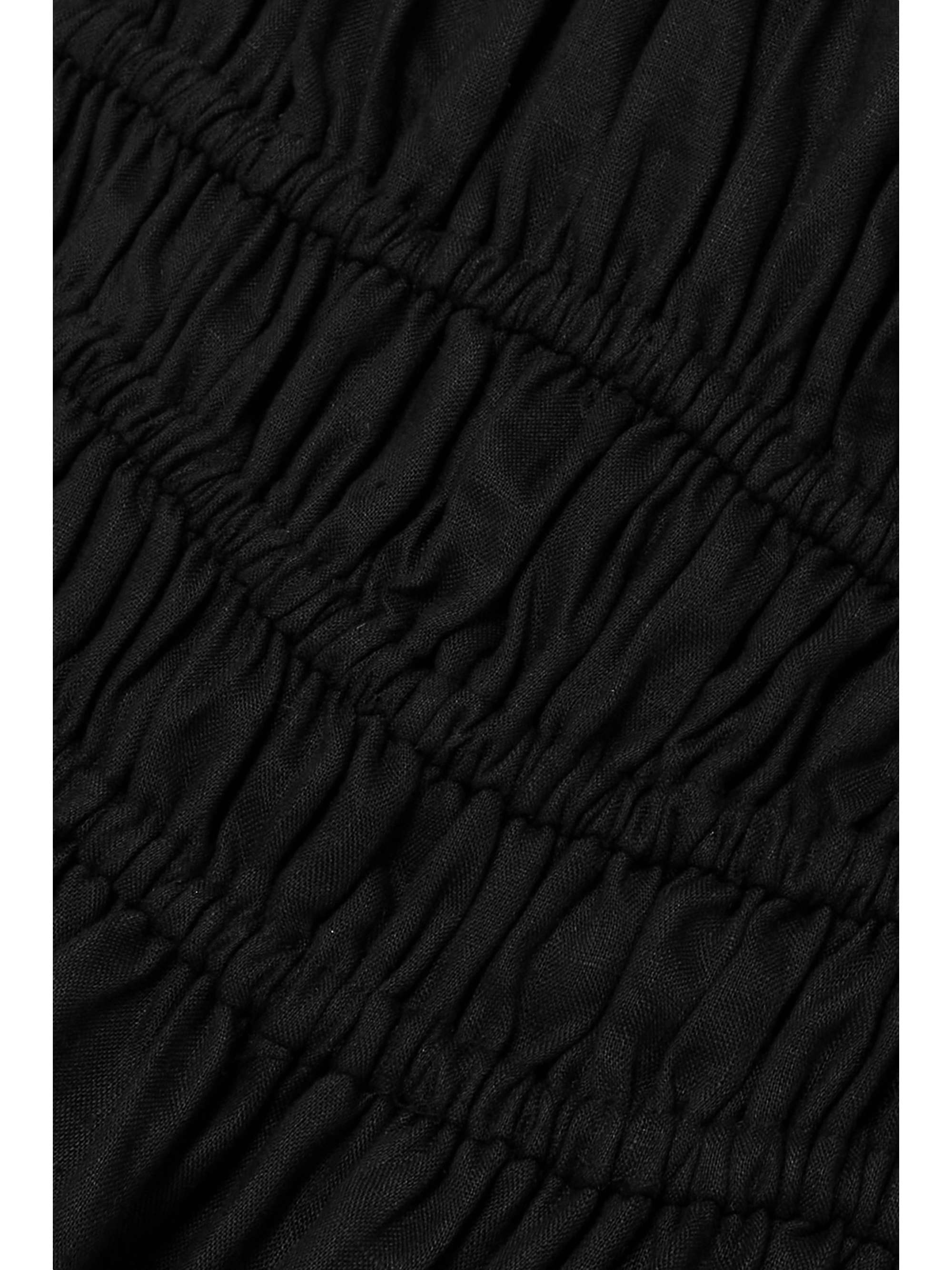 FAITHFULL Emory ruched linen midi-dress