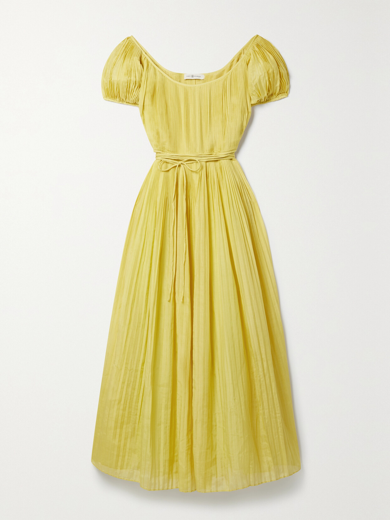 【TORY BURCH】cotton and silk-blend voile maxi ドレス Tory Burch Pleated Striped Cotton And Silk-blend Voile Maxi