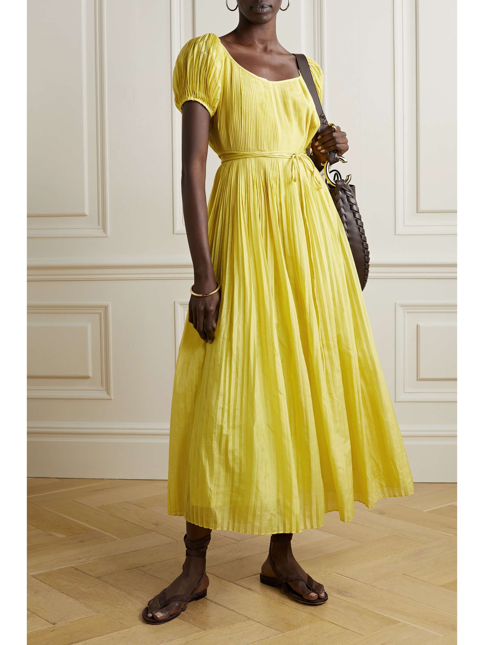 TORY BURCH Pleated striped cotton and silk-blend voile maxi dress | NET-A-PORTER TORY BURCH Pleated striped cotton and silk-blend voile maxi dress | NET-A-PORTER