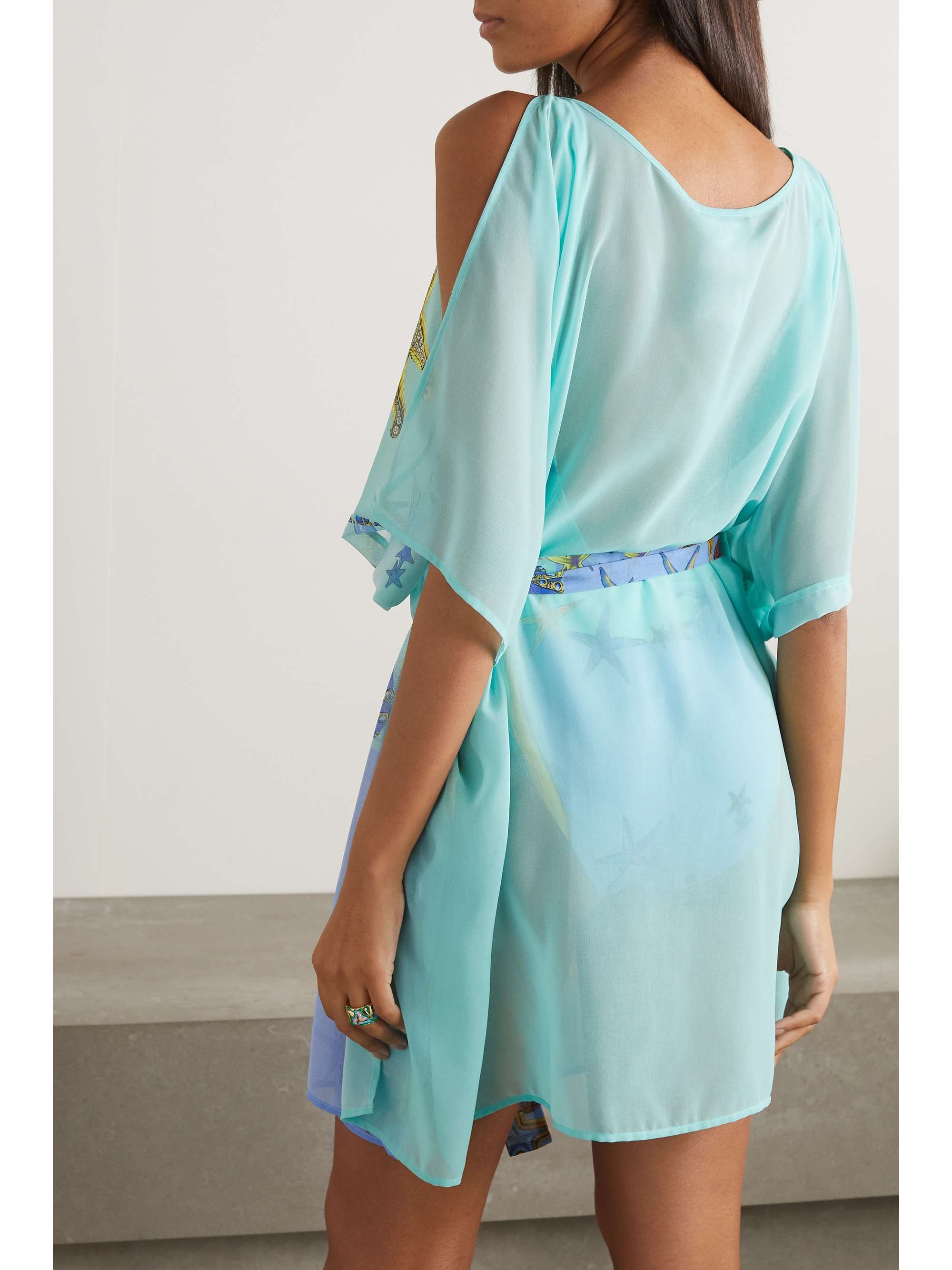 VERSACE Printed silk-georgette coverup