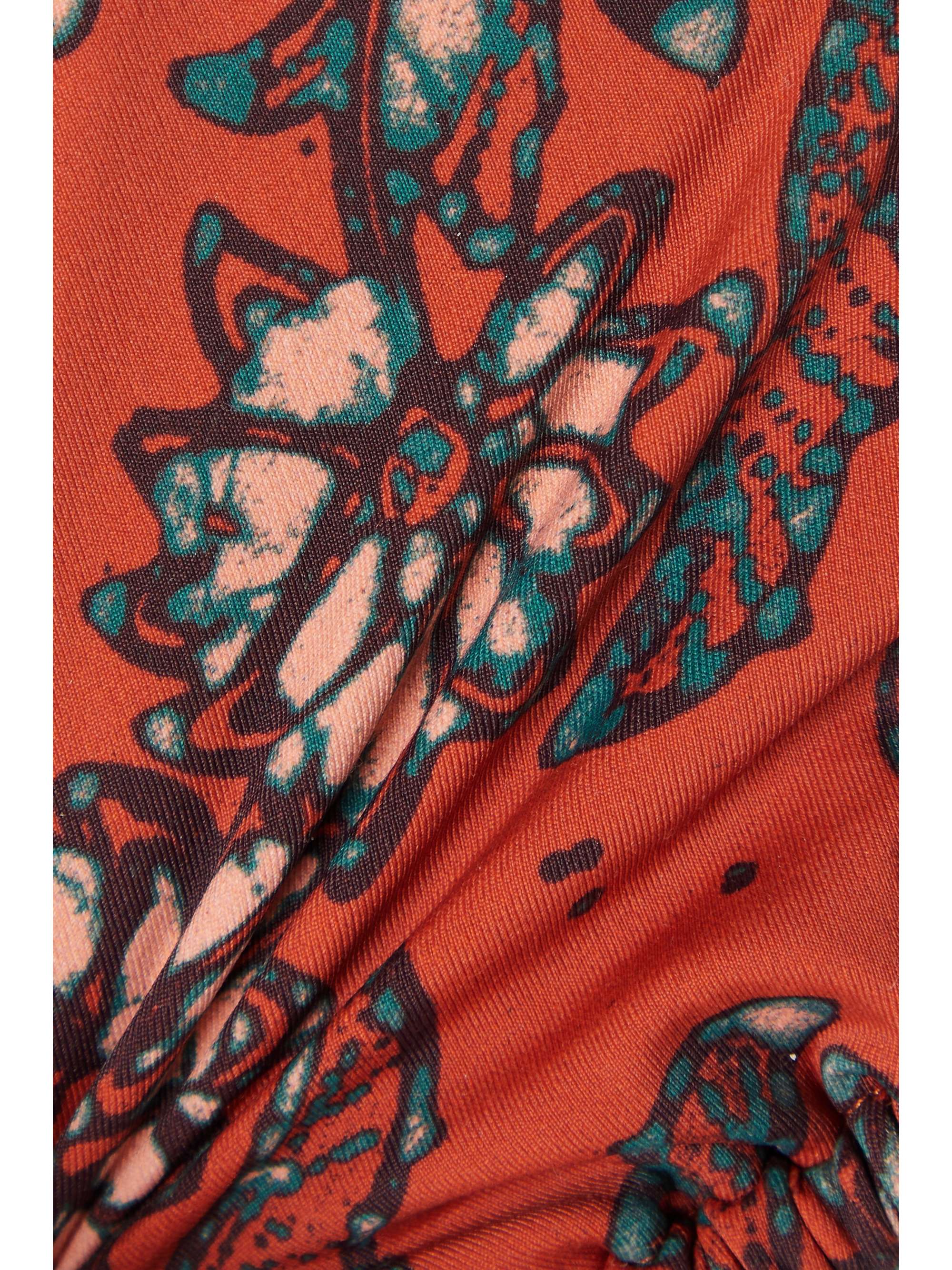 ULLA JOHNSON Catalina braided floral-print triangle bikini top