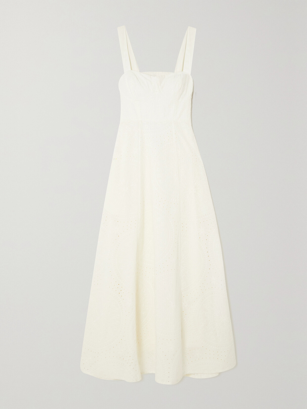Emporio Sirenuse Azzurra Cutout Broderie Anglaise Cotton Maxi Dress - Cream