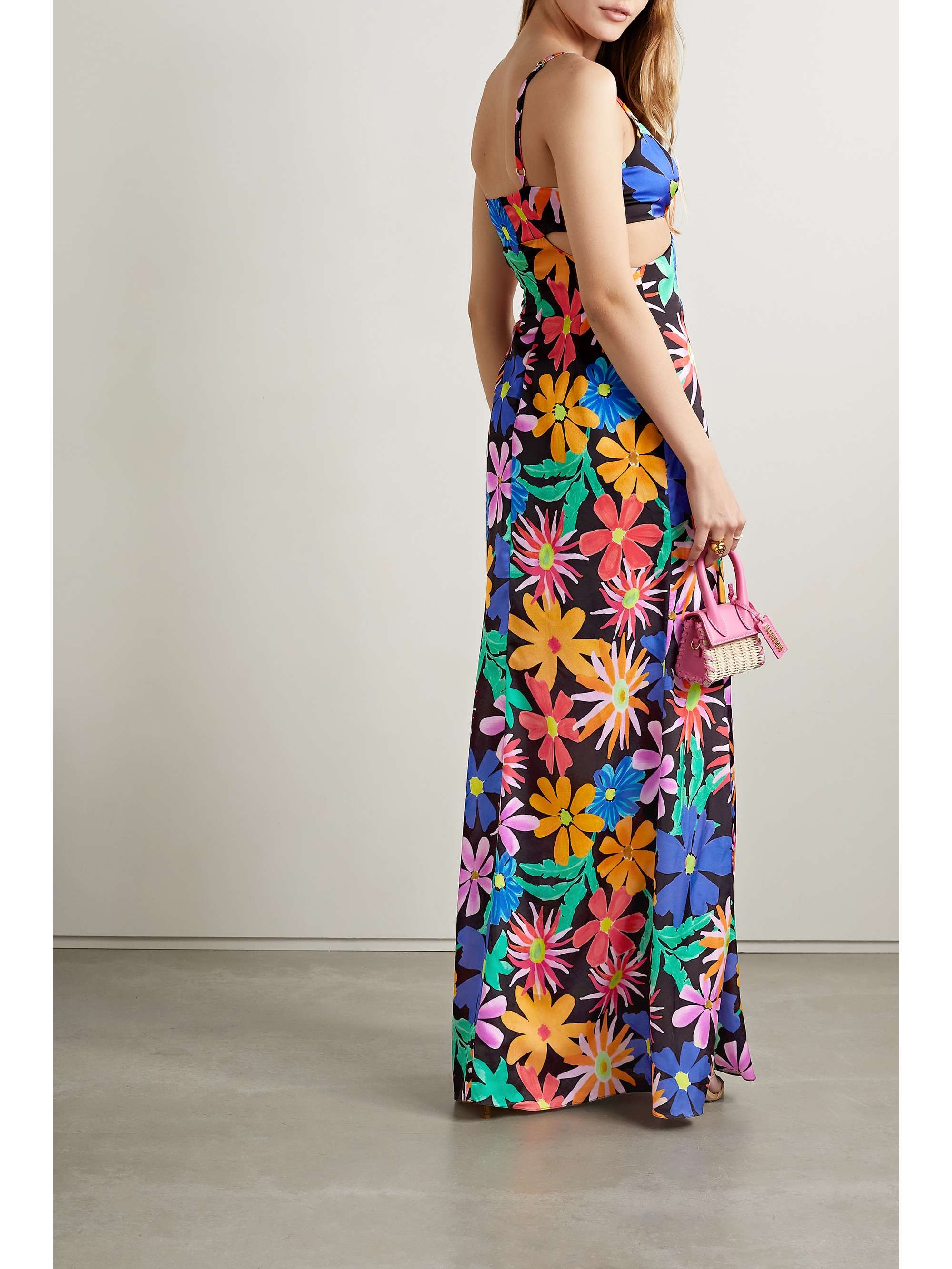 PATBO Aster cutout floral-print crepe de chine maxi dress | NET-A-PORTER