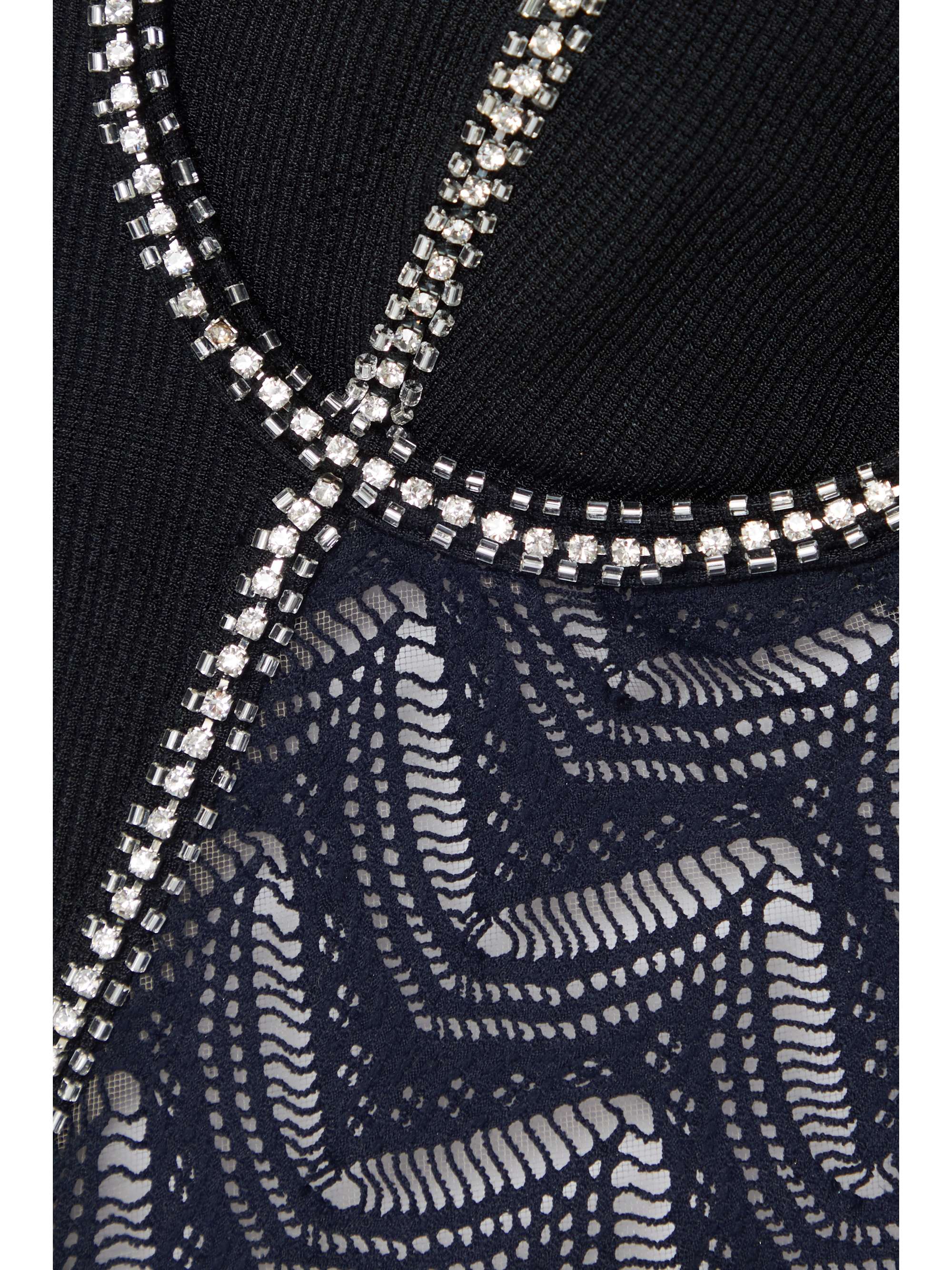 PATBO + Alessandra Ambrosio embellished cutout stretch-jersey and open-knit maxi dress