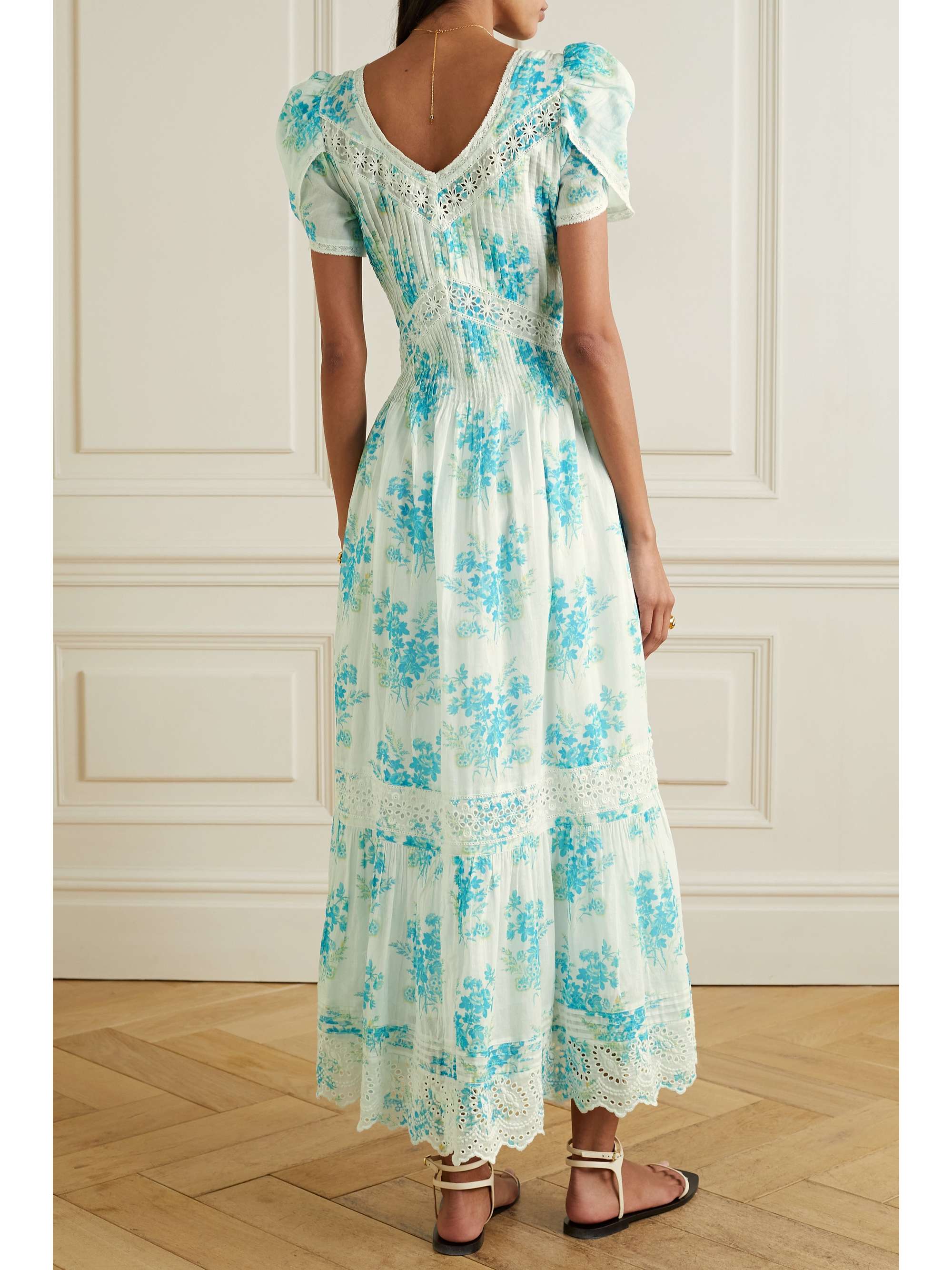 herlipto lace trimmed floral dress