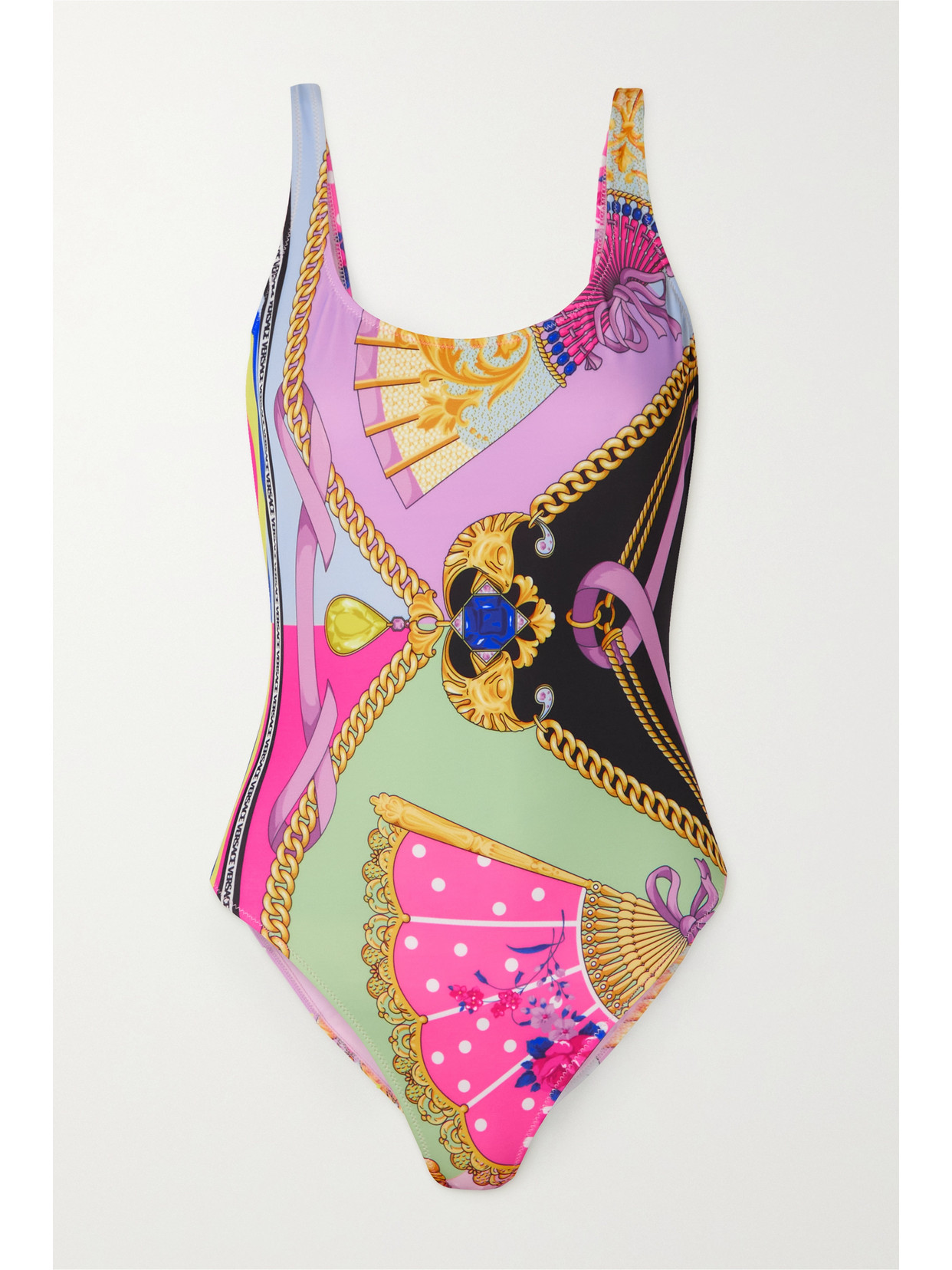 Versace Multicolor Baroque One-piece Swimsuit In Pink