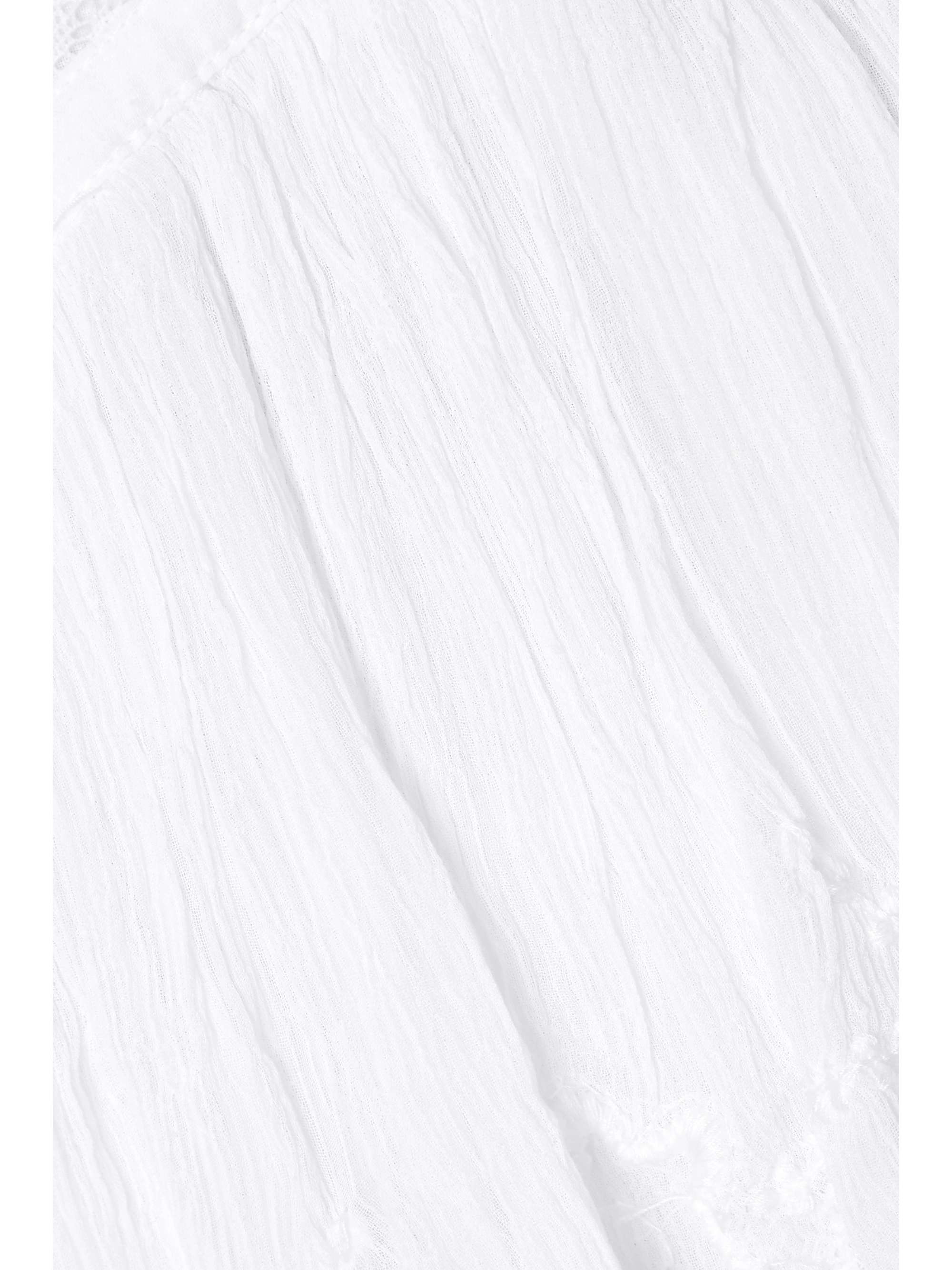 LOVESHACKFANCY Akilah embroidered lace-trimmed fil coupé cotton-crepon mini dress
