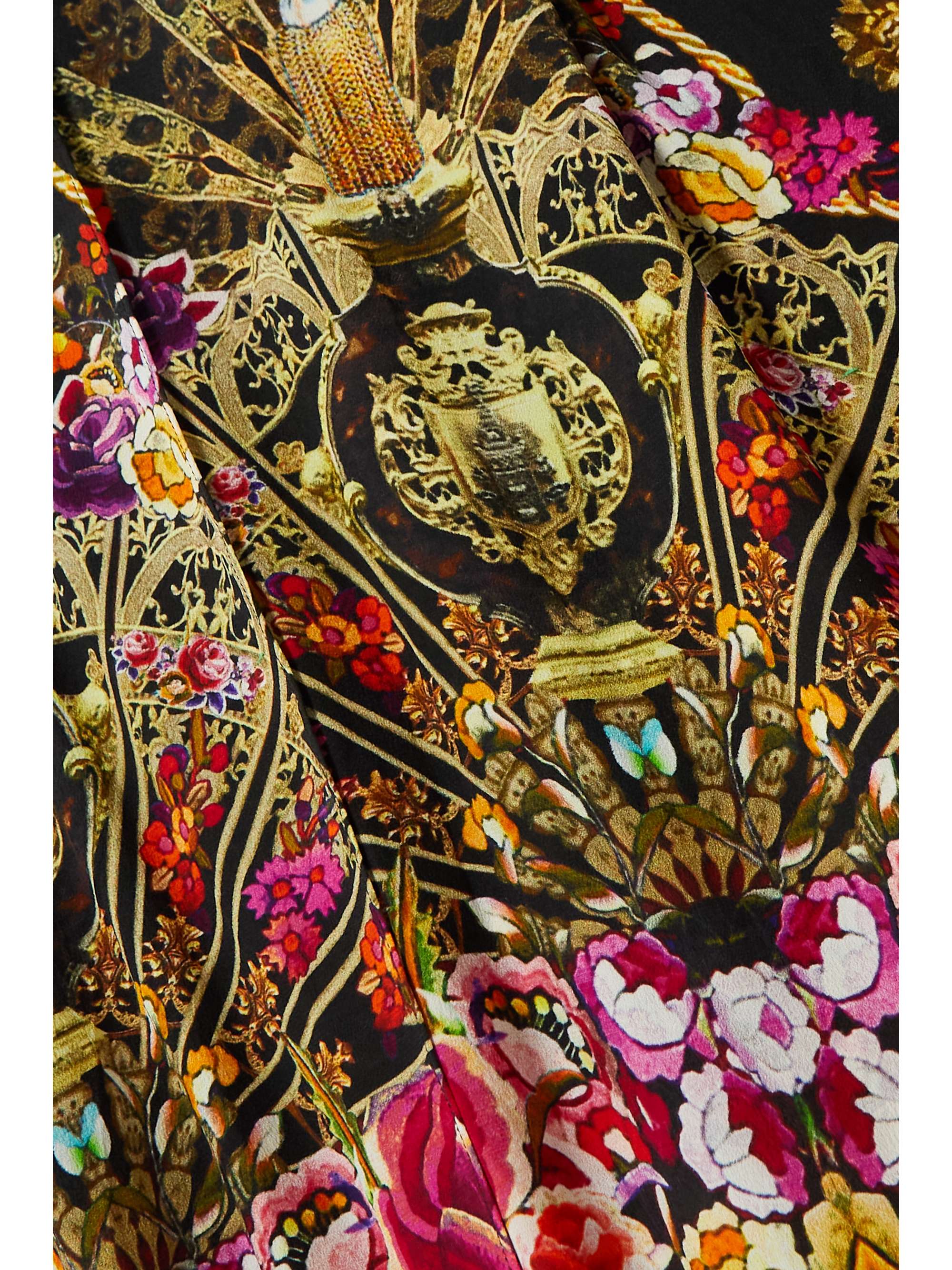CAMILLA Embellished printed silk crepe de chine wrap maxi dress