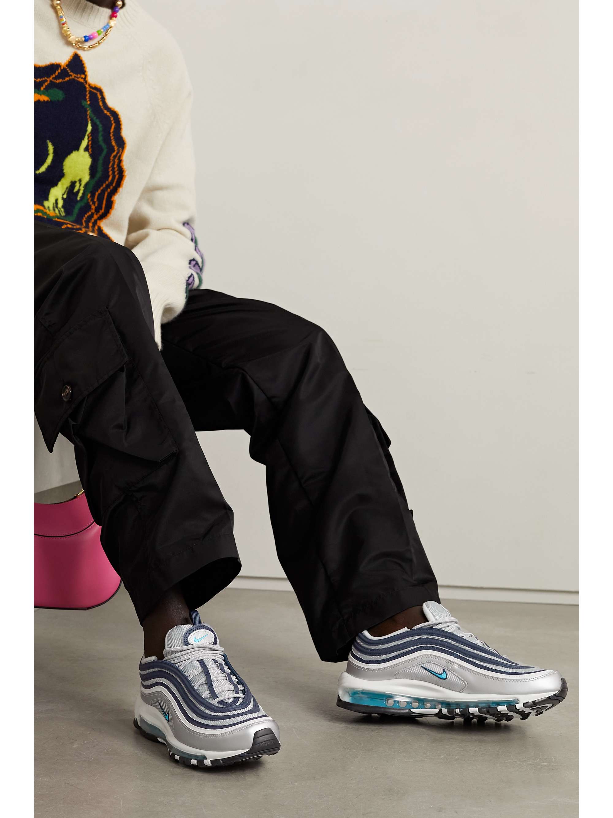 Condimento perfil Cerebro Gray Air Max 97 metallic mesh and faux leather sneakers | NIKE |  NET-A-PORTER