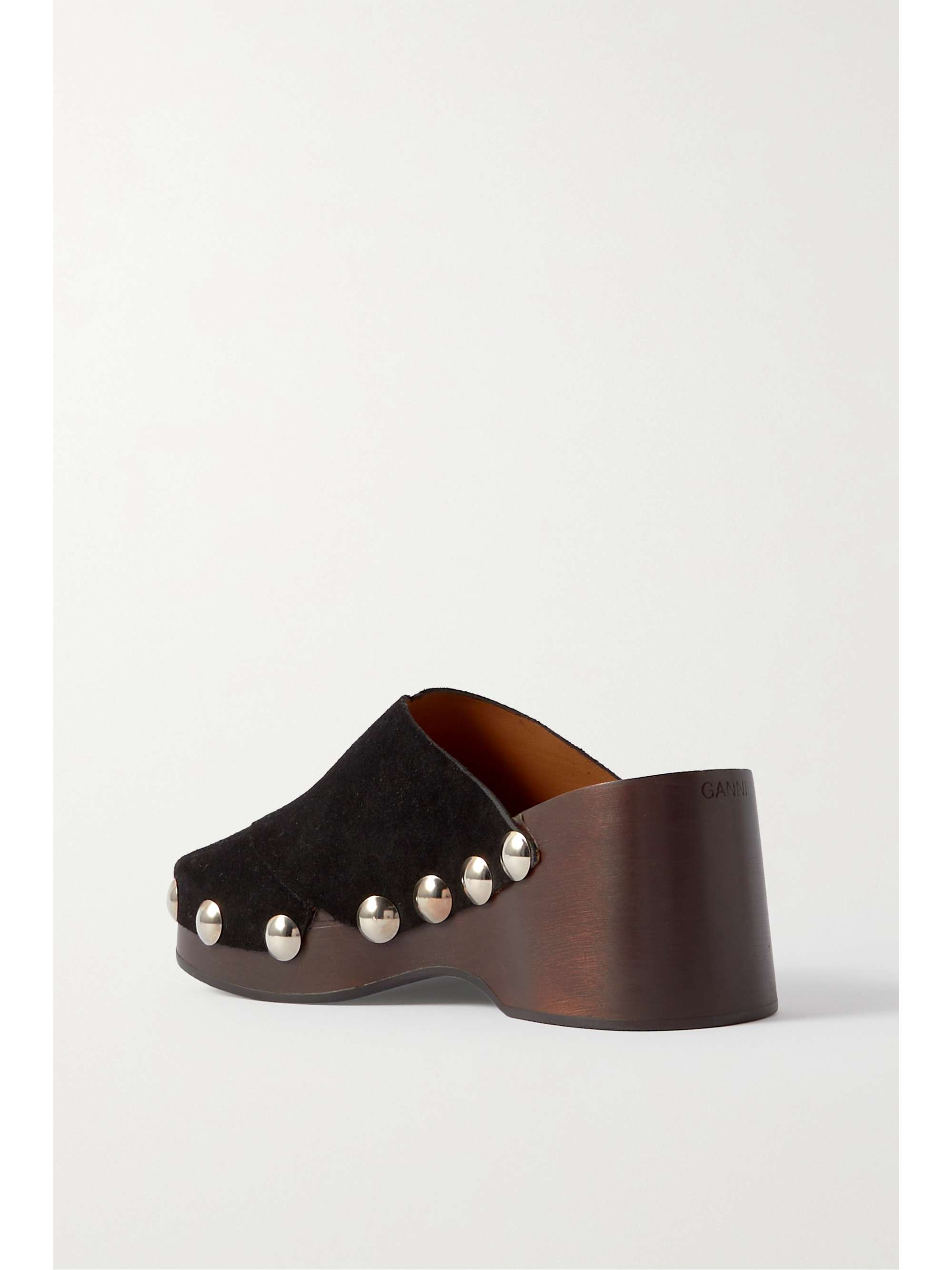 GANNI Studded suede platform mules