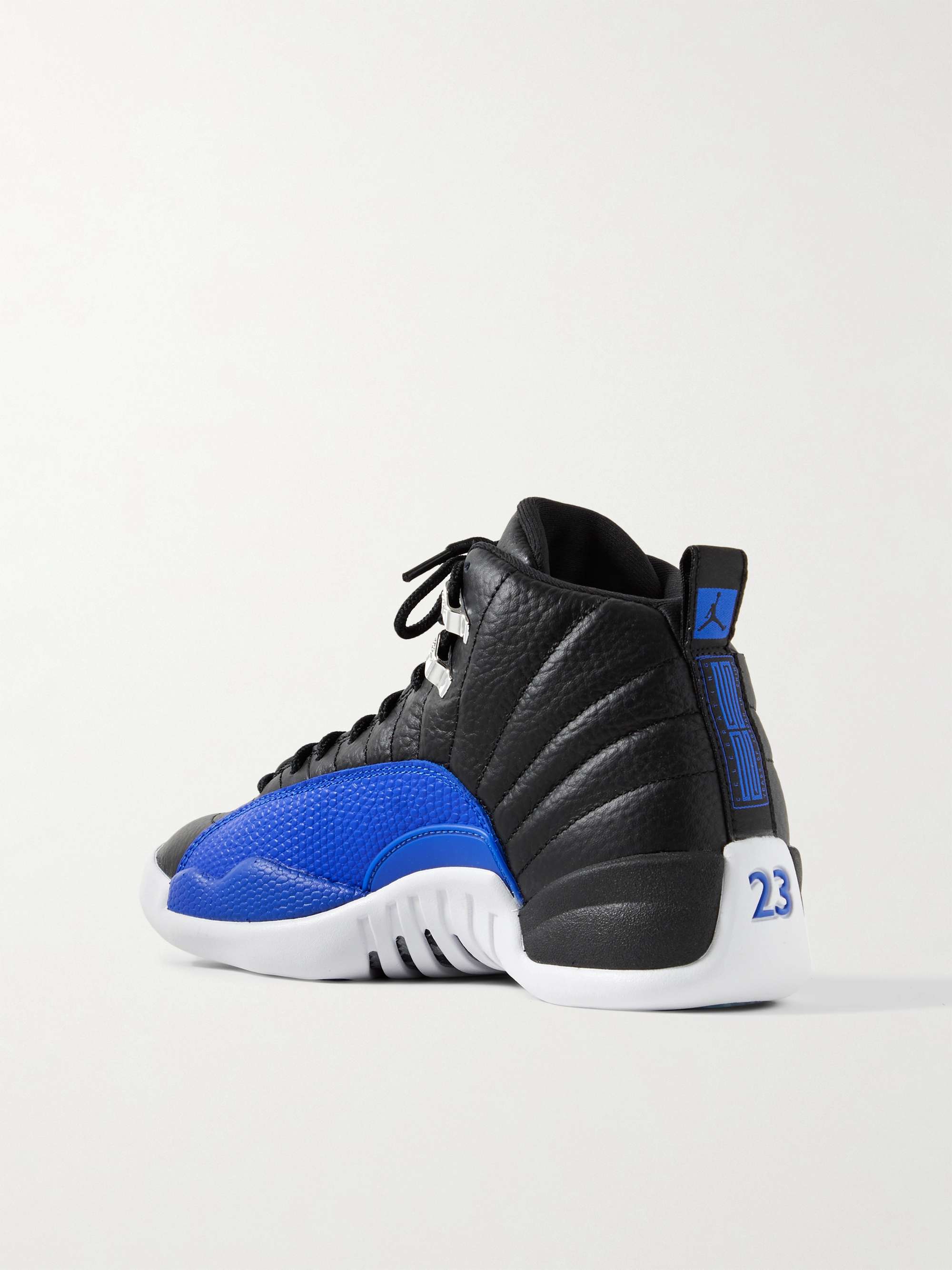 NIKE Air Jordan 12 Retro textured-leather high-top sneakers
