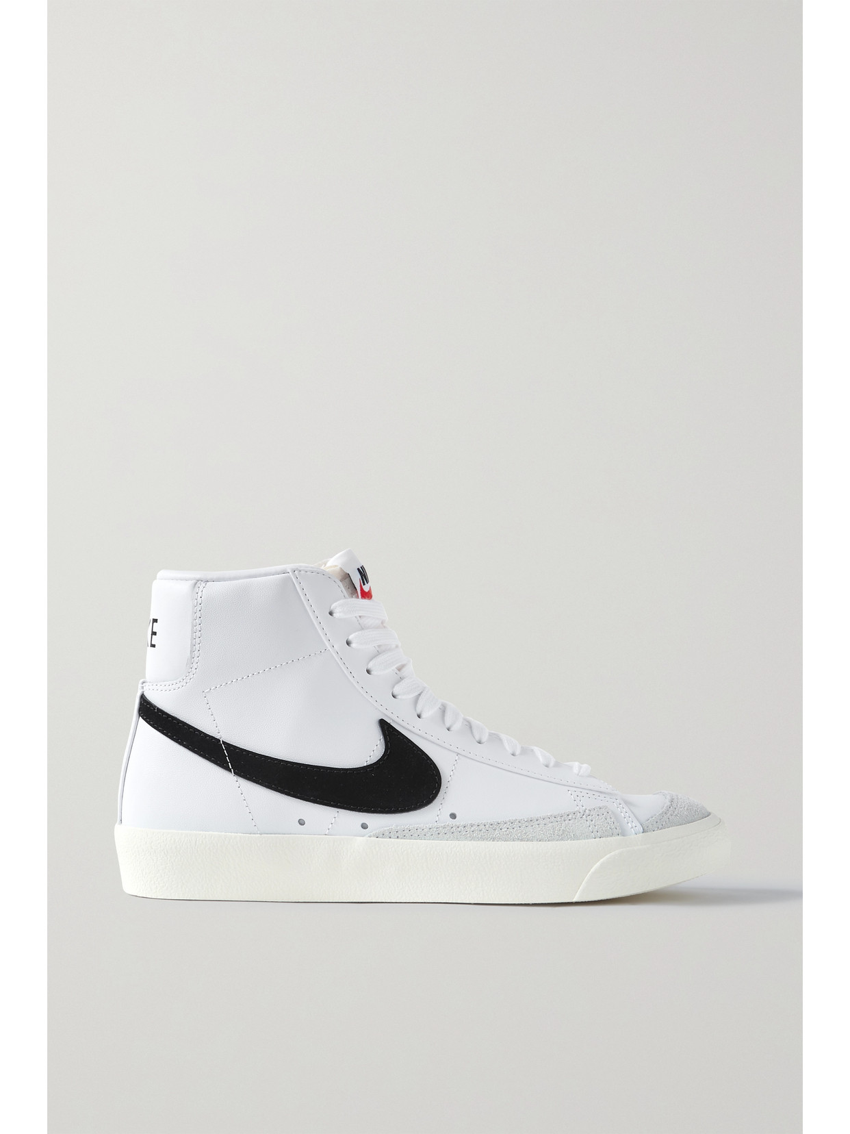 Nike Blazer Mid Suede-trimmed Leather High-top Sneakers In White