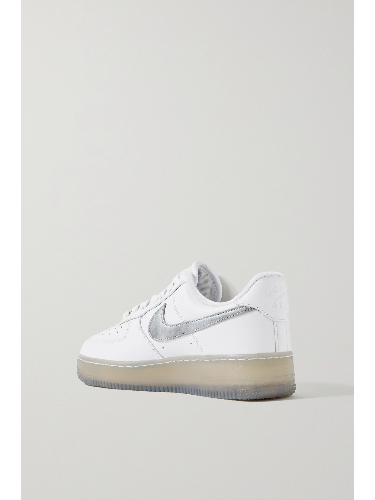 Nike Air Force 1 '07 Leather Sneakers In Silver