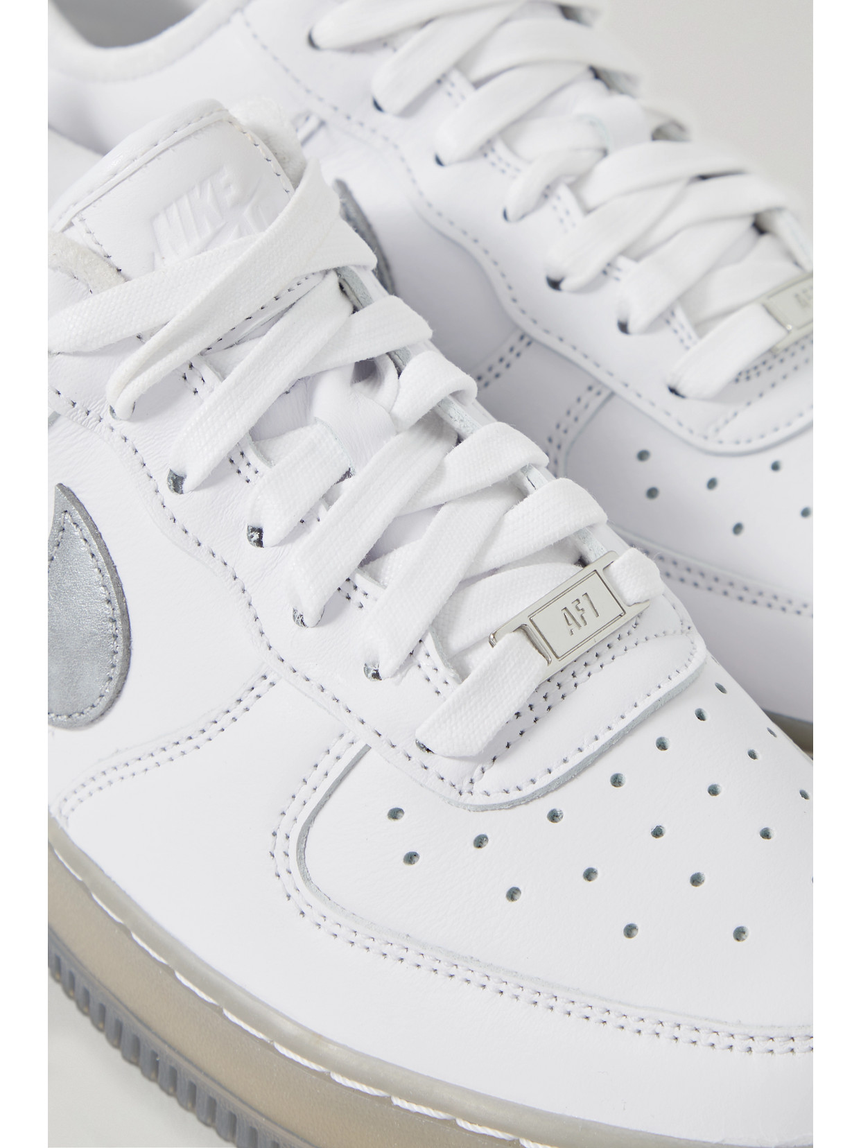 Nike Air Force 1 '07 Leather Sneakers In Silver