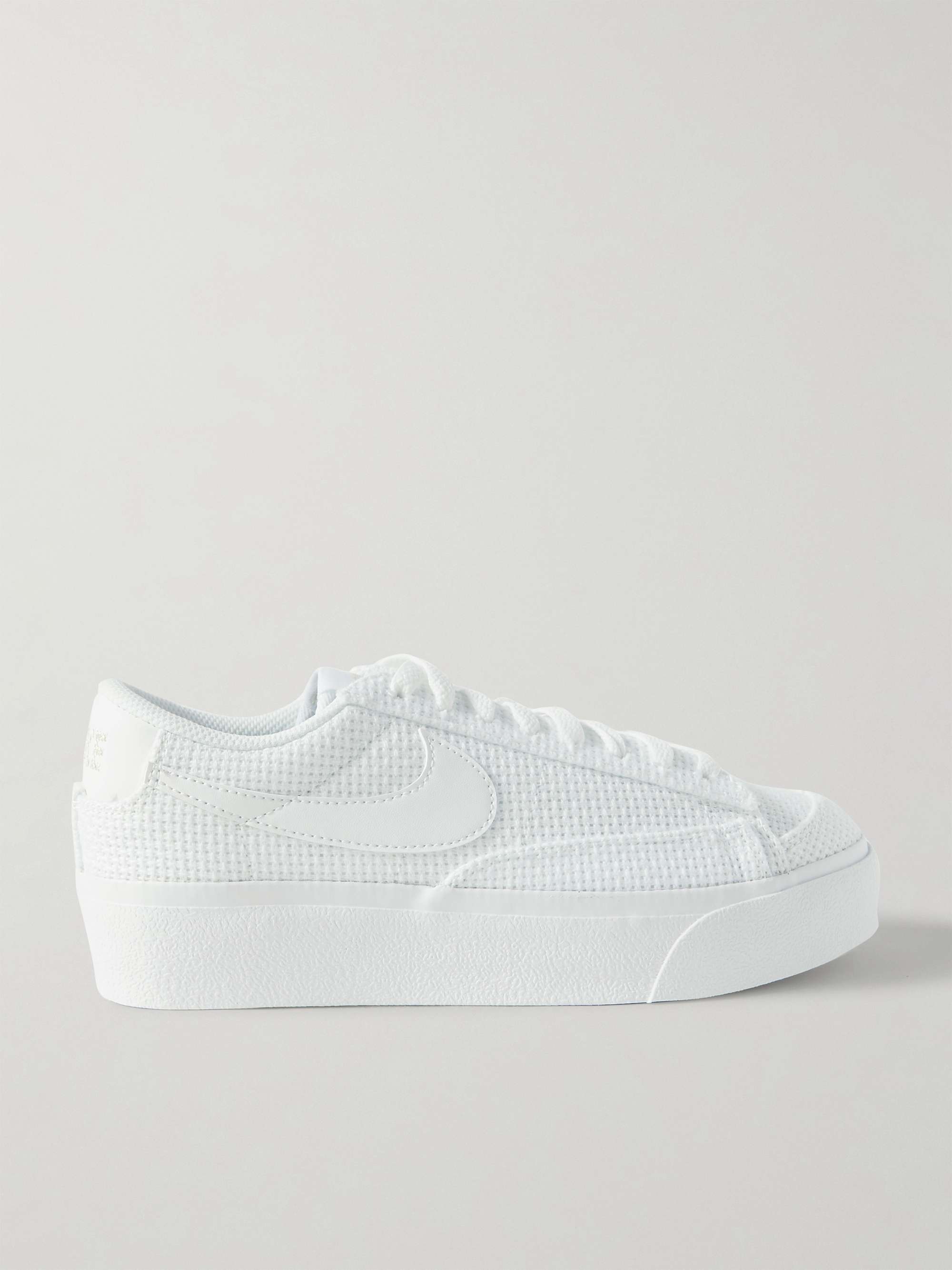 Primitivo Disminución ajuste NIKE Blazer Low leather-trimmed crocheted platform sneakers | NET-A-PORTER