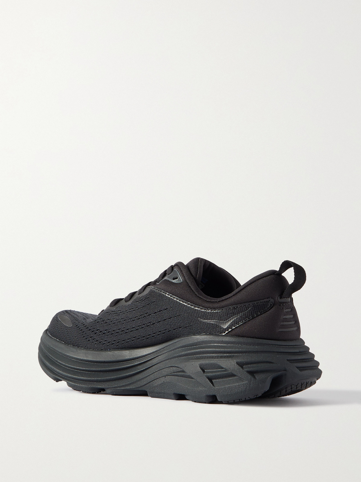 Shop Hoka One One Bondi 8 Rubber-trimmed Mesh Sneakers In Black