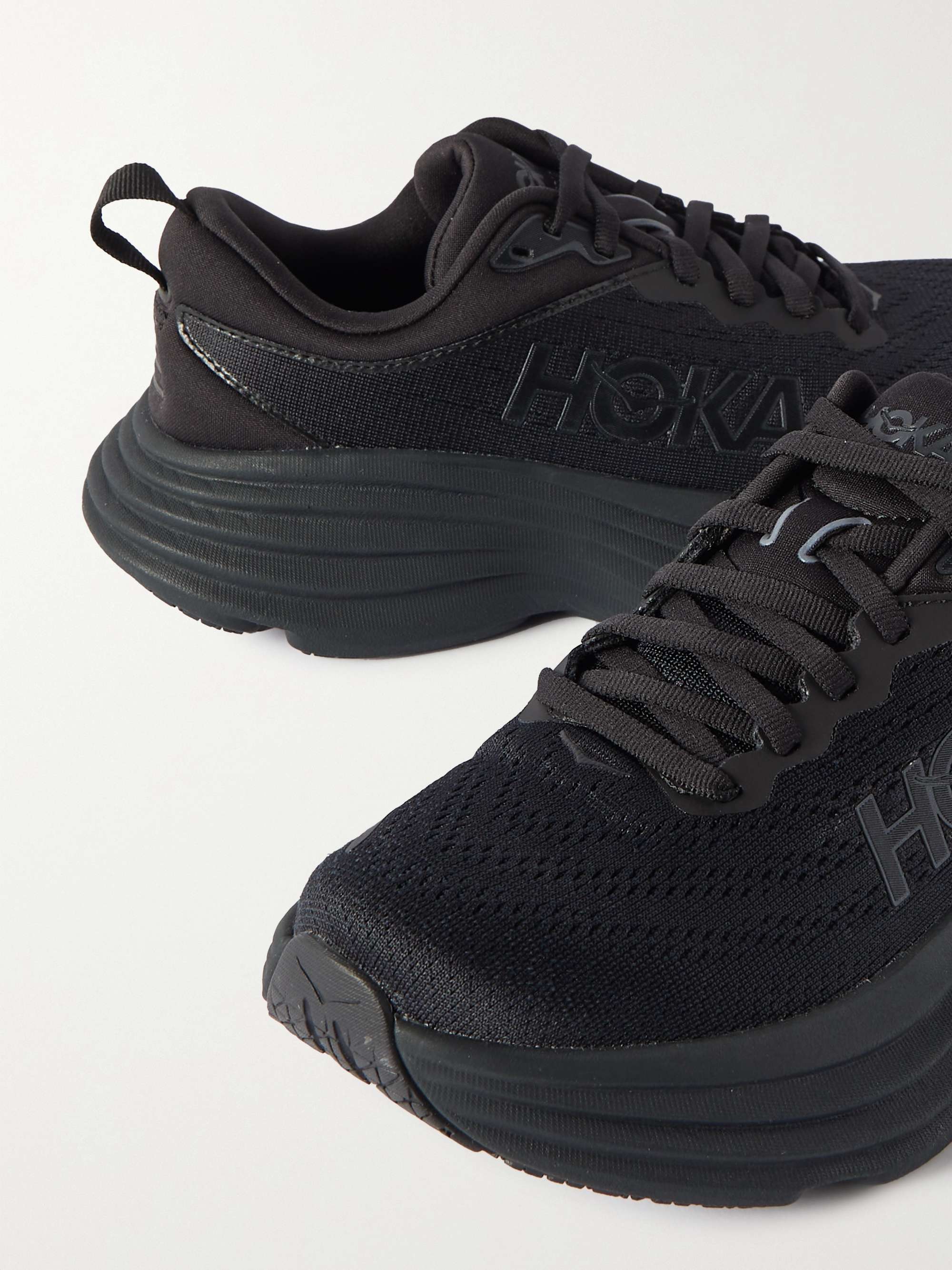 HOKA Bondi 8 - Men's Black & White / 11