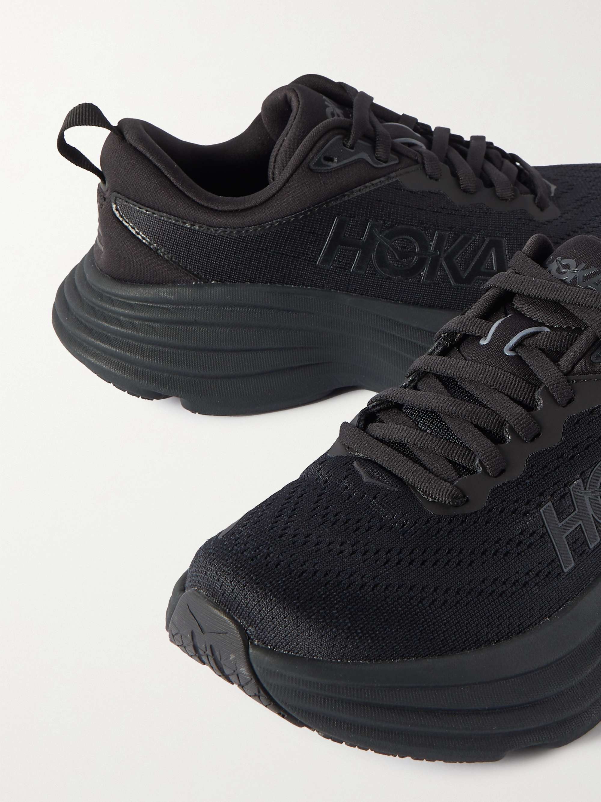 HOKA ONE ONE Bondi 8 rubber-trimmed mesh sneakers