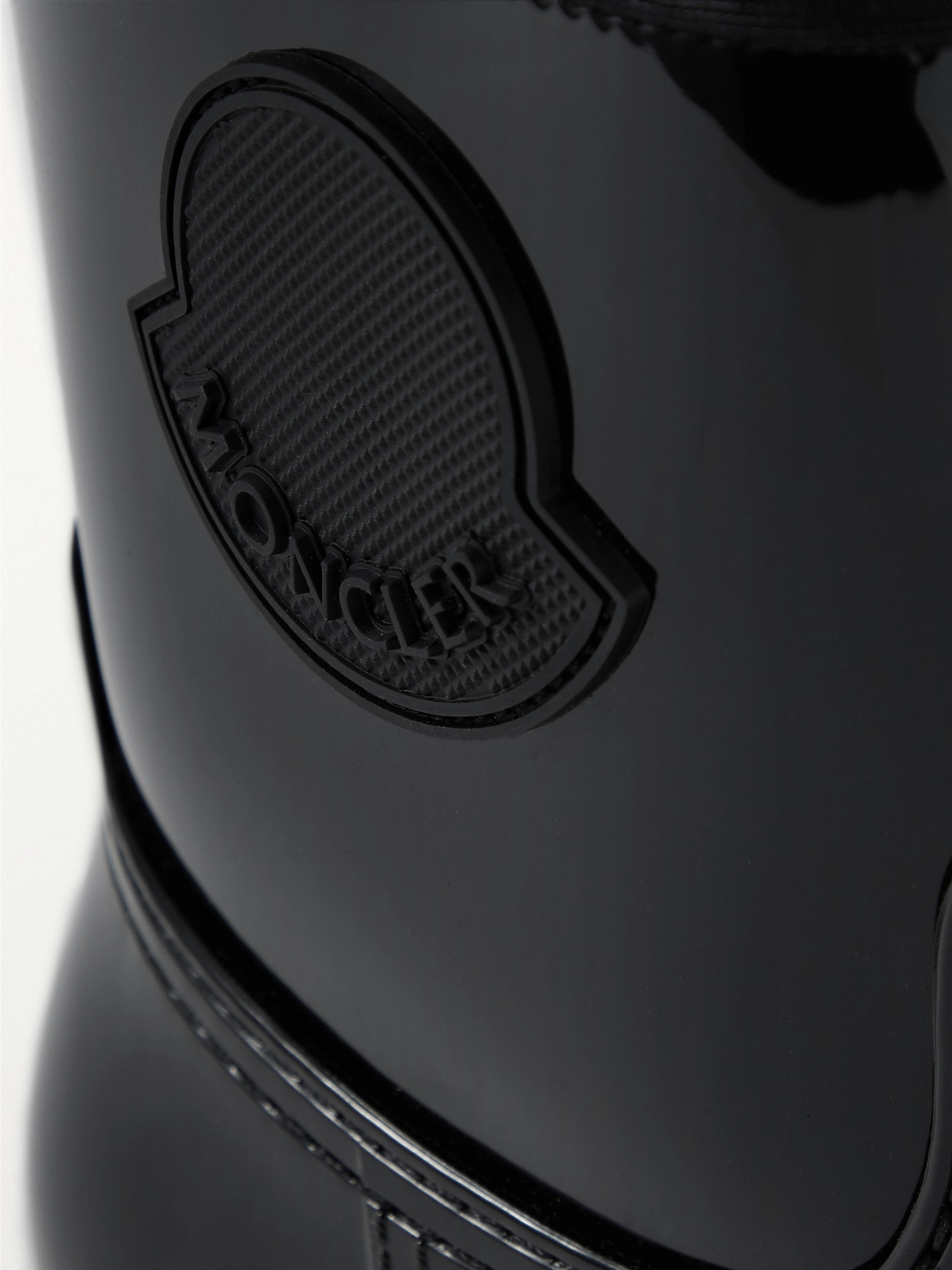 MONCLER GINETTE LOGO-APPLIQUÉD GLOSSED-RUBBER RAIN BOOTS 